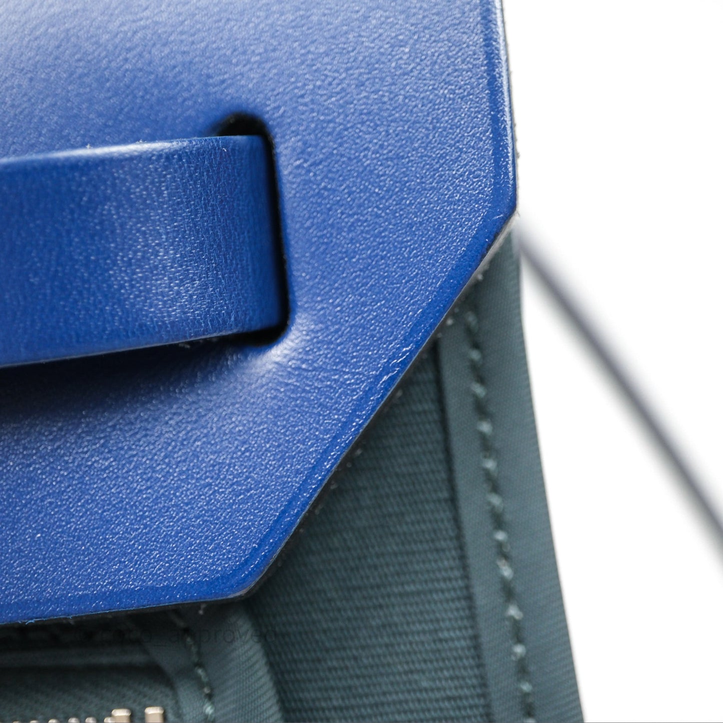 Hermes Herbag 31 Vert Cypres 6O/ Bleu Saphir 73 Palladium Hardware