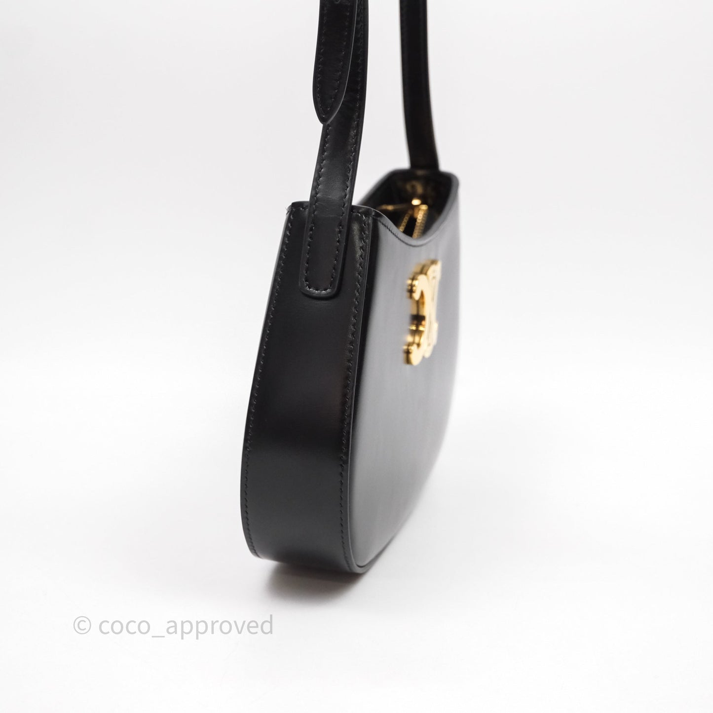 Celine Medium Tilly Bag in Shiny Calfskin Black