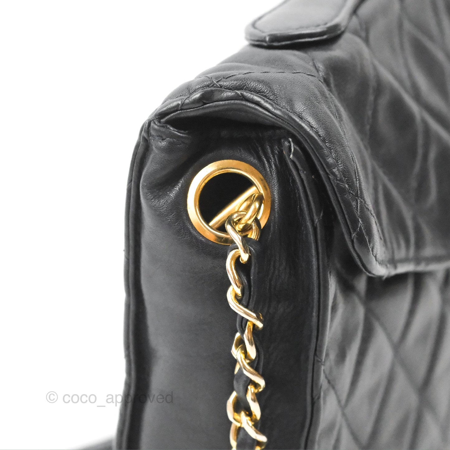 Chanel Vintage Midnight Blue Lambskin Pochette Chain Shoulder Bag