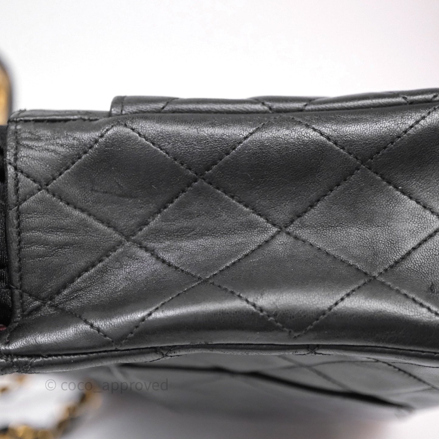 Chanel Classic Vintage Double Flap M/L Black Lambskin Gold Hardware