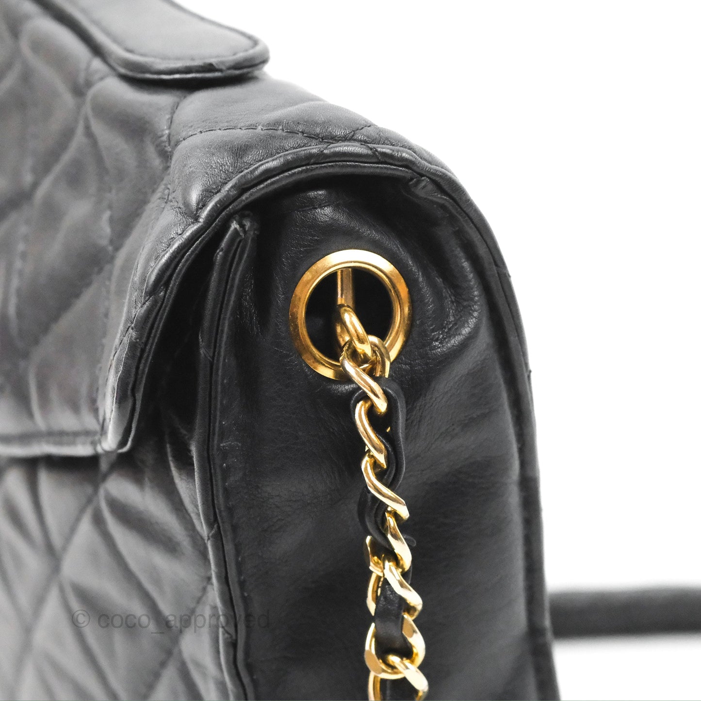 Chanel Vintage Midnight Blue Lambskin Pochette Chain Shoulder Bag