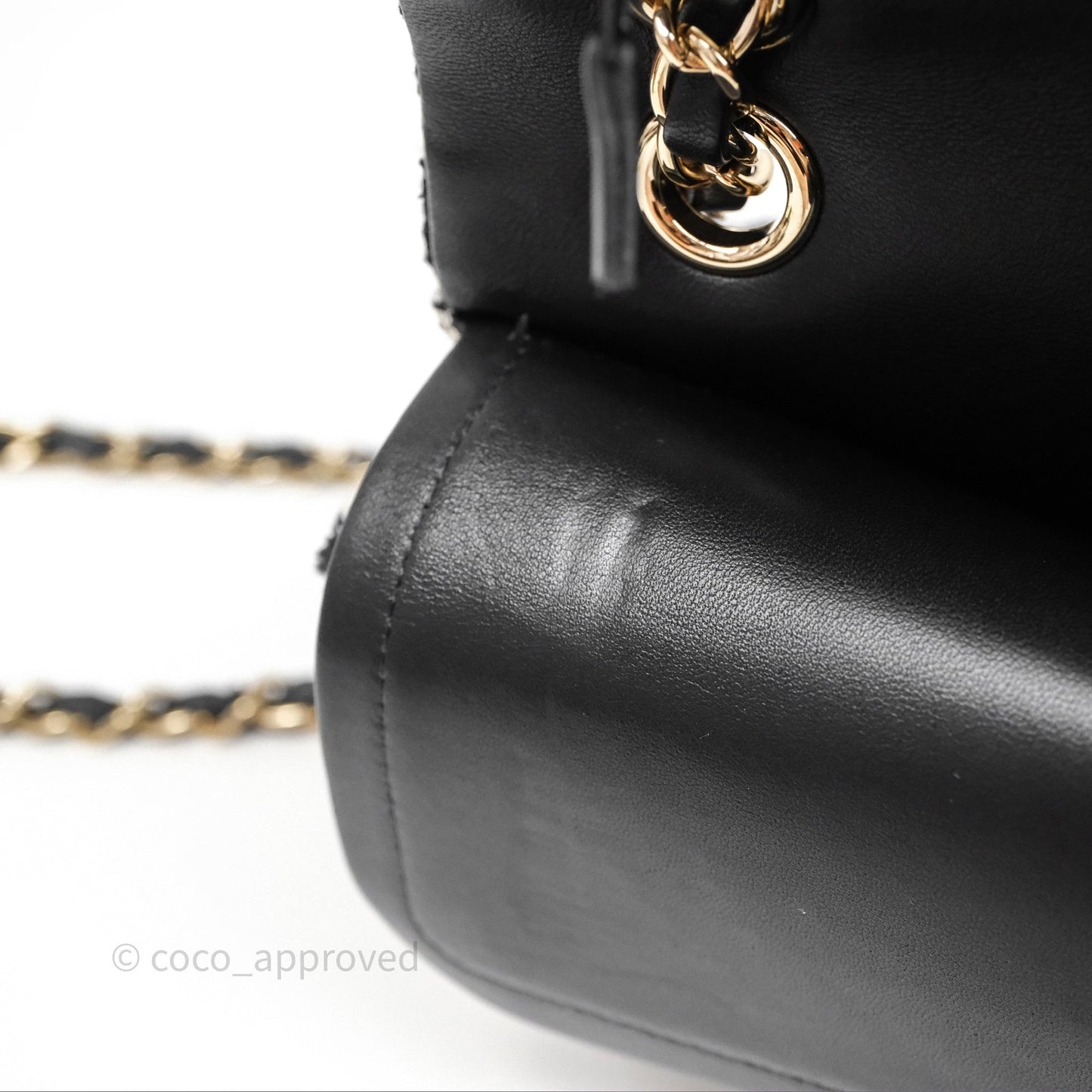 Chanel Quilted M/L Medium Double Flap Black White Houndstooth Tweed Gold Hardware