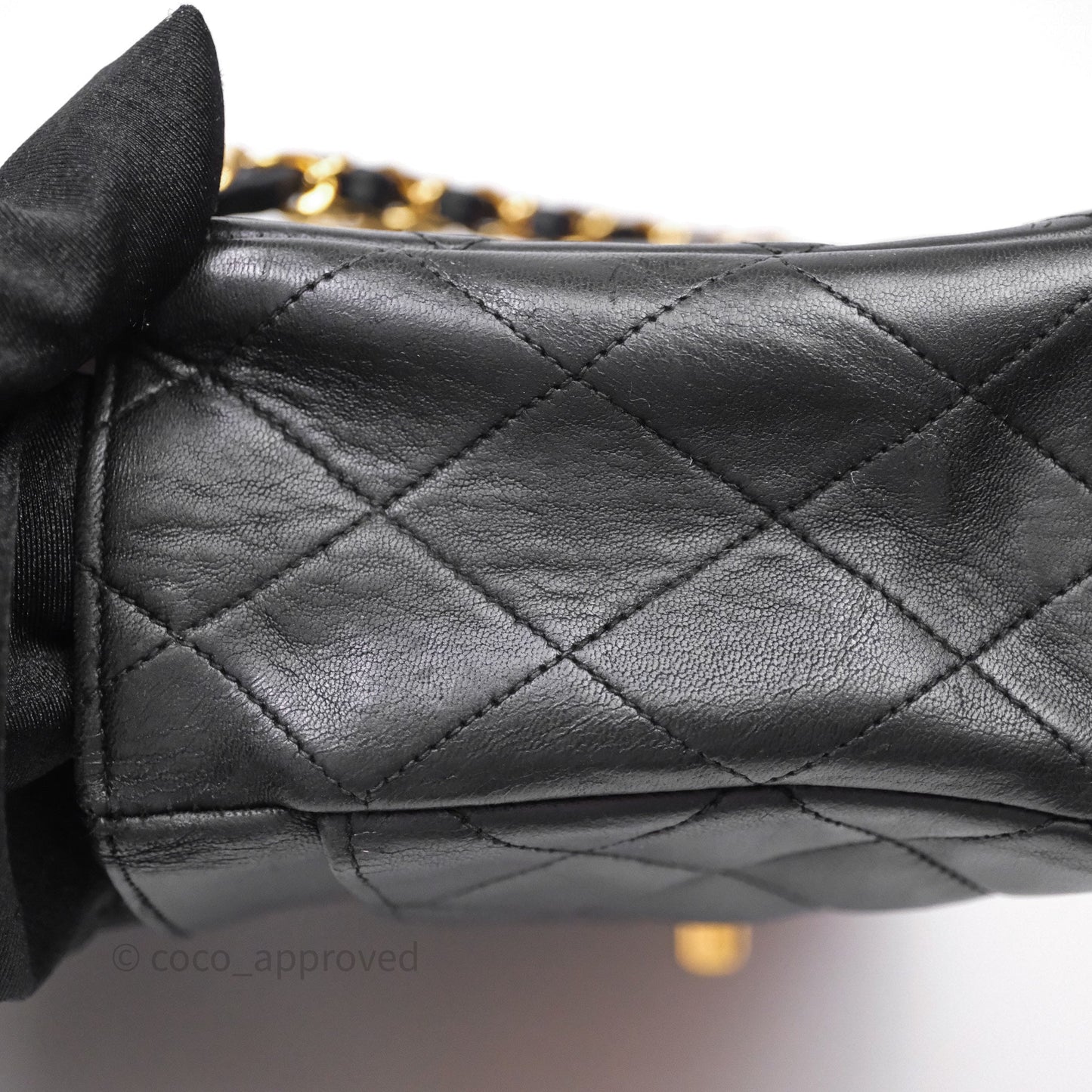 Chanel Classic Vintage Double Flap M/L Black Lambskin Gold Hardware