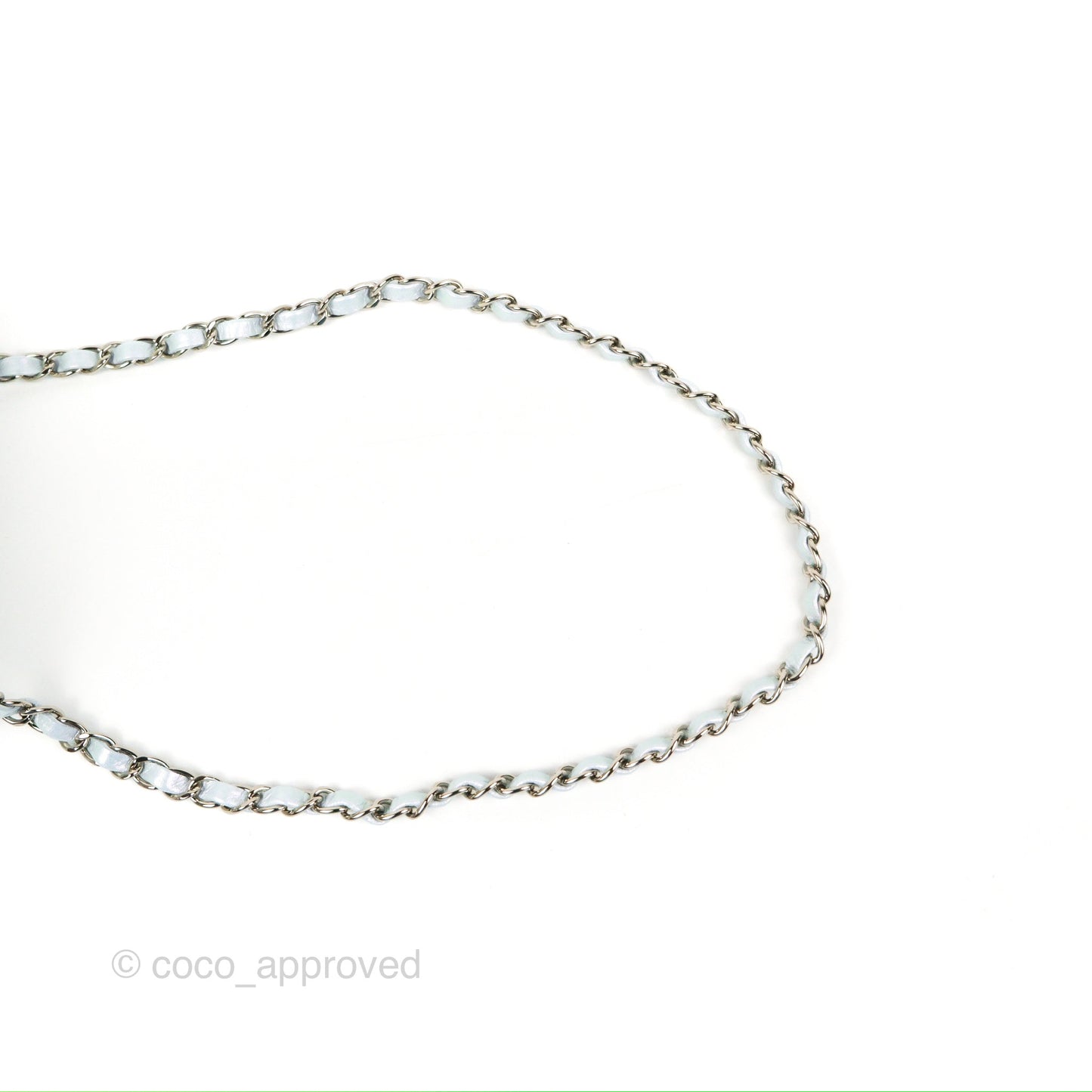 Chanel Mini Square Quilted Iridescent Pale Blue Silver Hardware