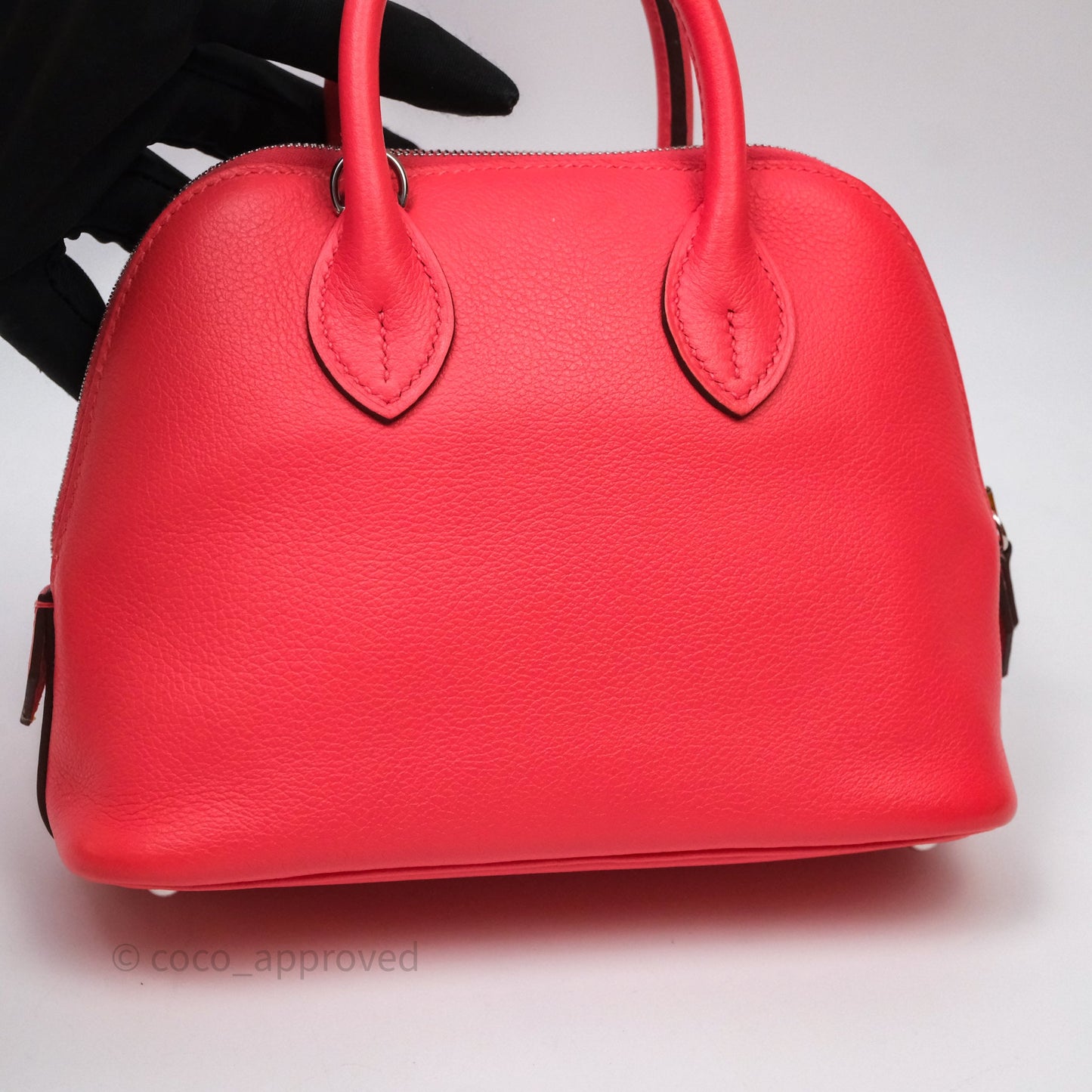 Hermès Bolide Mini 1923 Rose Texas 0E/ Cuivre 6C Evercolor Palladium Hardware