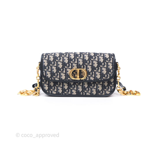Christian Dior 30 Montaigne Avenue Bag Blue Dior Oblique Jacquard