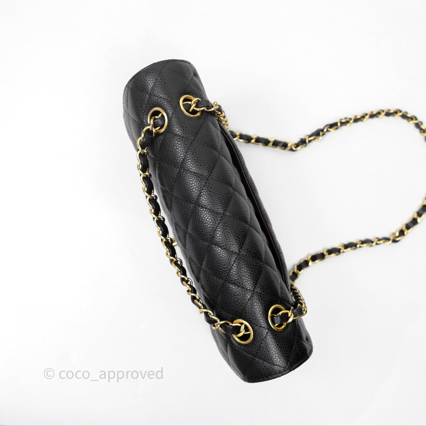 Chanel Classic M/L Medium Flap Quilted Black Caviar Gold Hardware