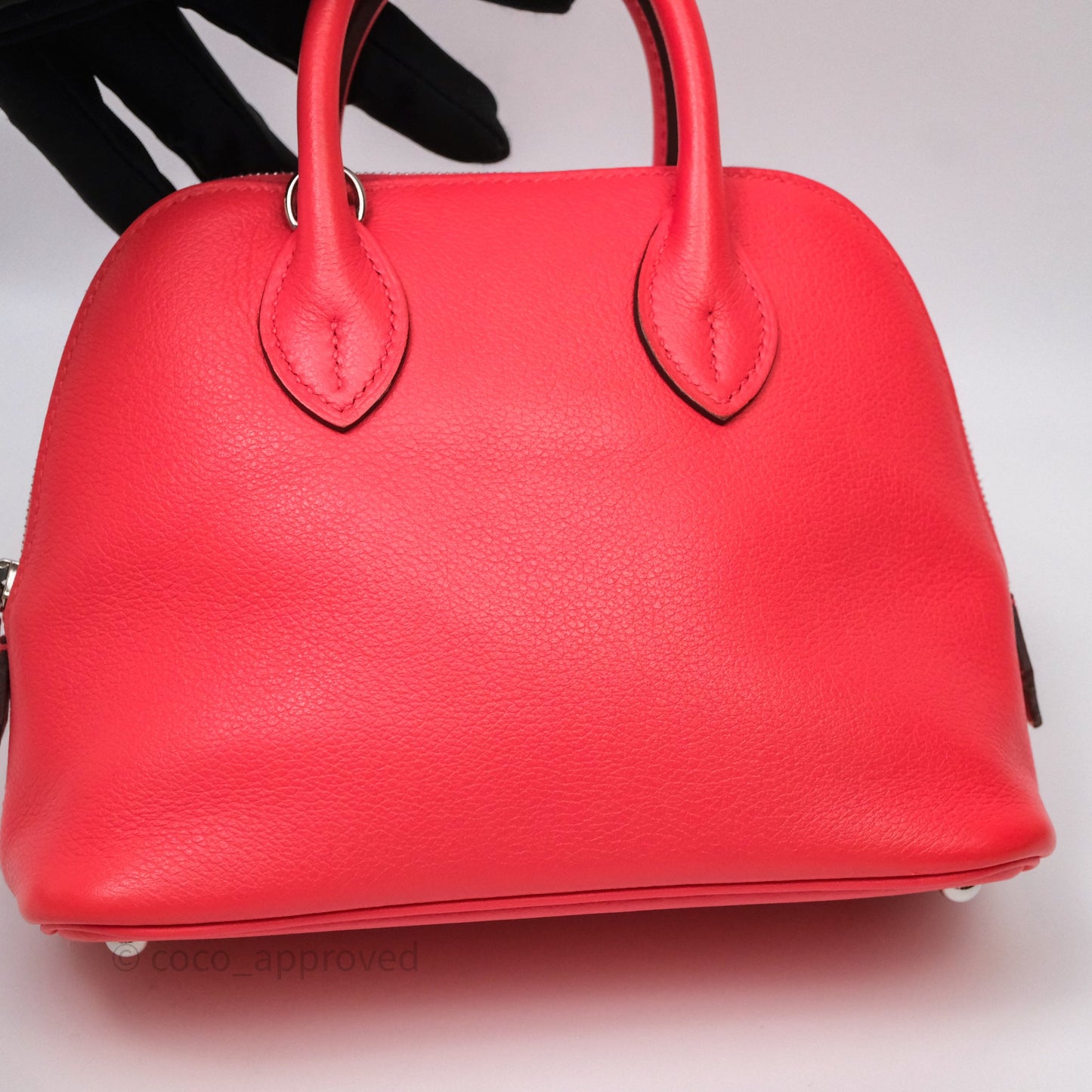 Hermès Bolide Mini 1923 Rose Texas 0E/ Cuivre 6C Evercolor Palladium Hardware