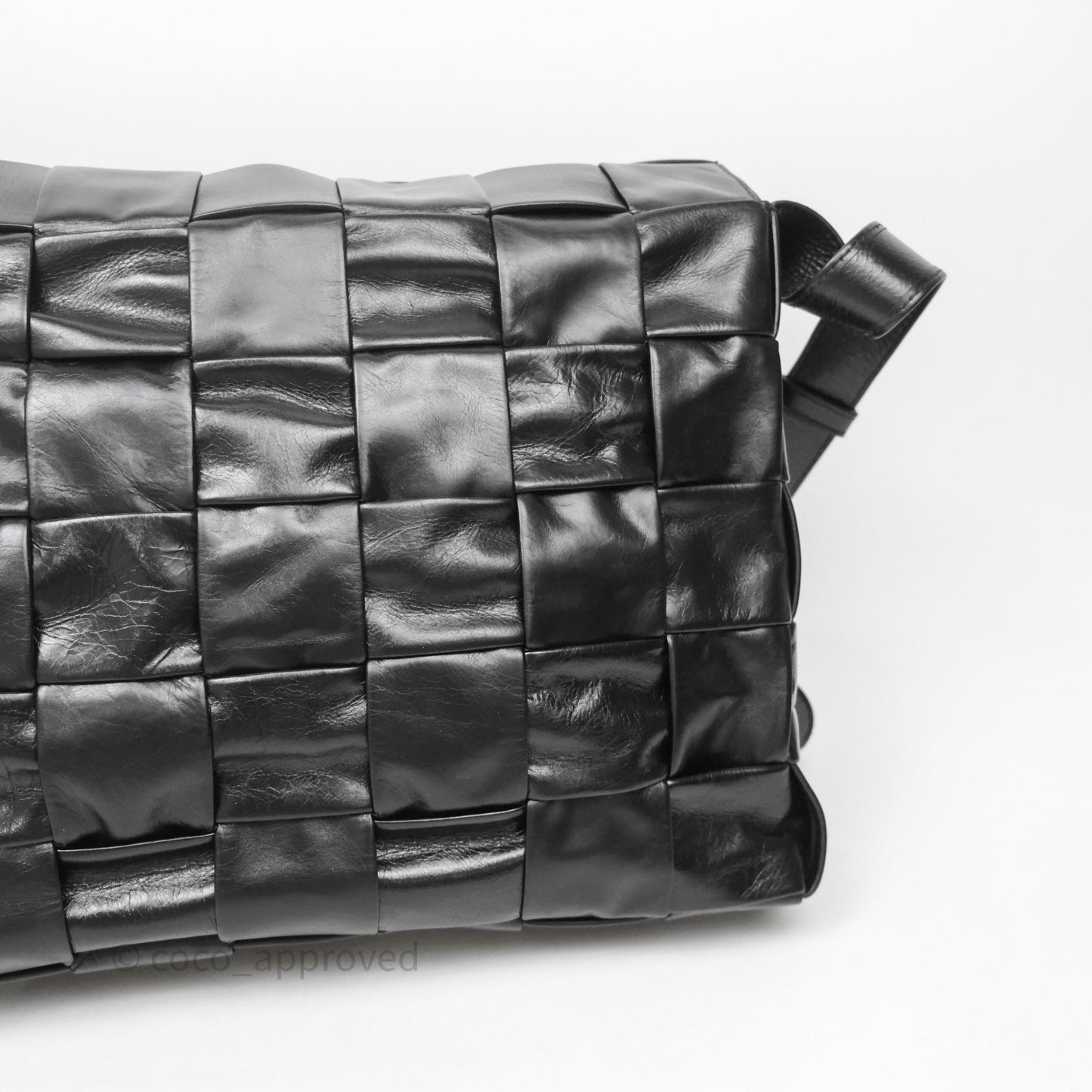 Bottega Veneta Maxi Paper Cassette Bag Calfskin Intrecciato Black