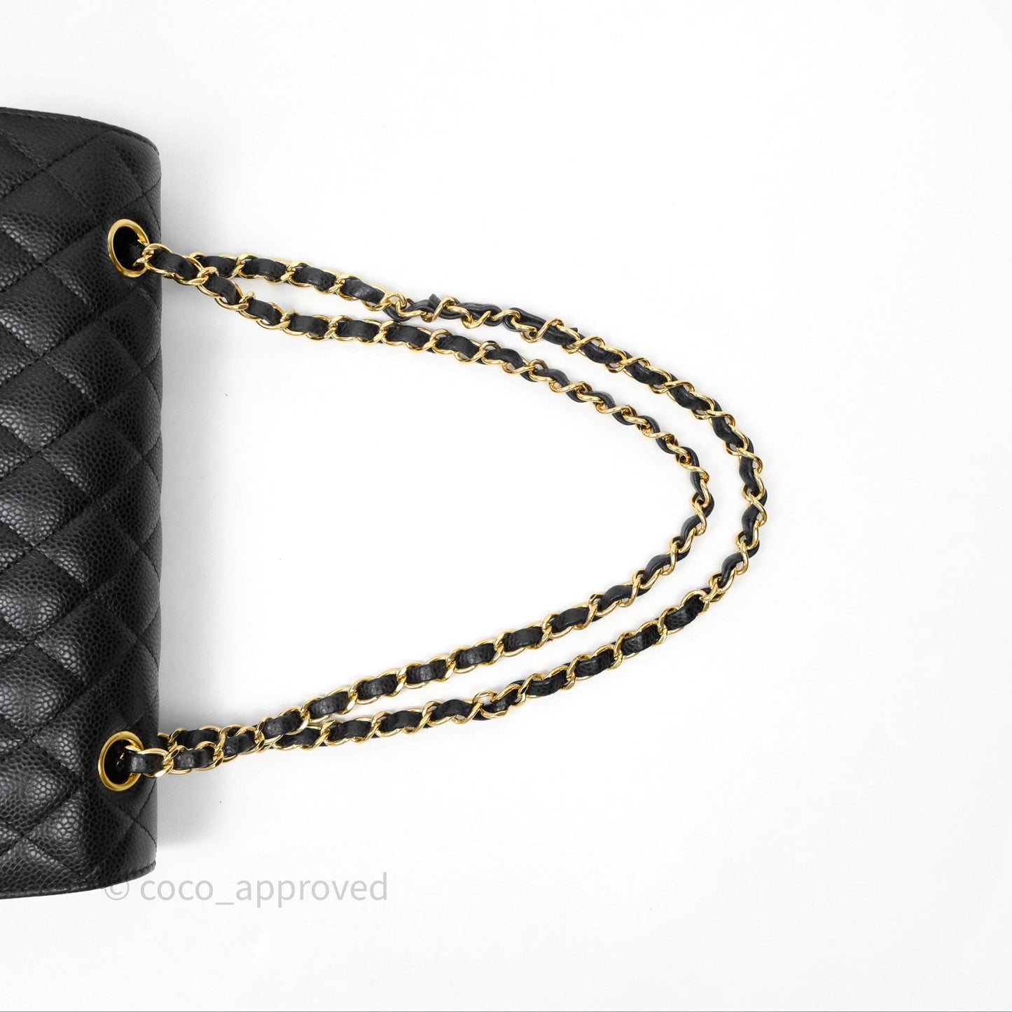 Chanel Classic M/L Medium Flap Quilted Black Caviar Gold Hardware