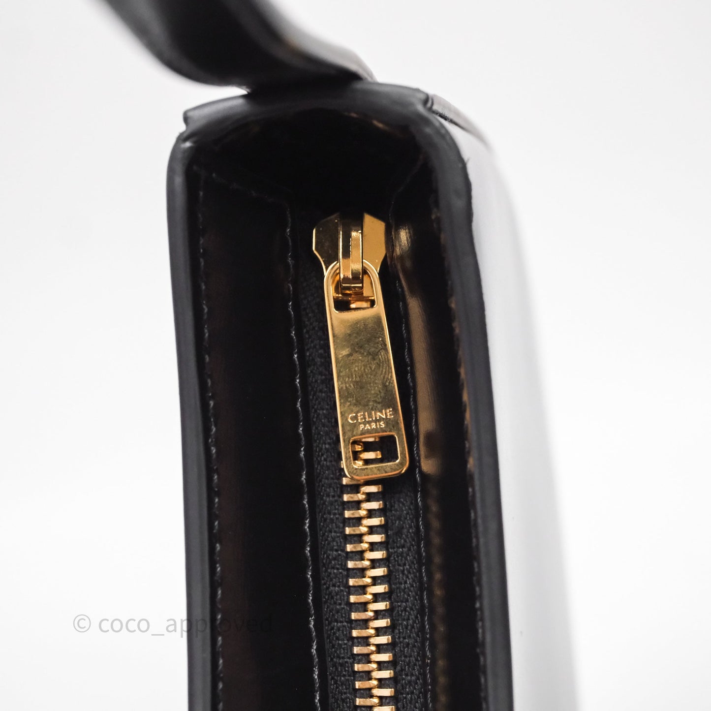 Celine Medium Tilly Bag in Shiny Calfskin Black