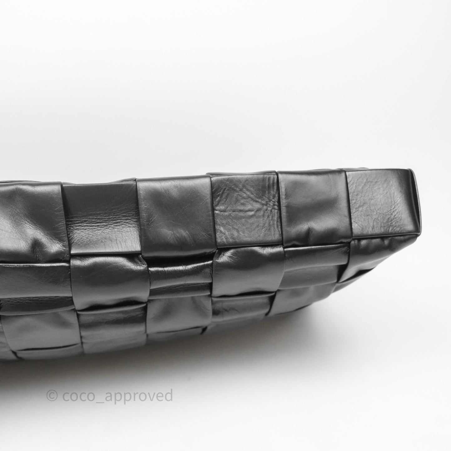 Bottega Veneta Maxi Paper Cassette Bag Calfskin Intrecciato Black