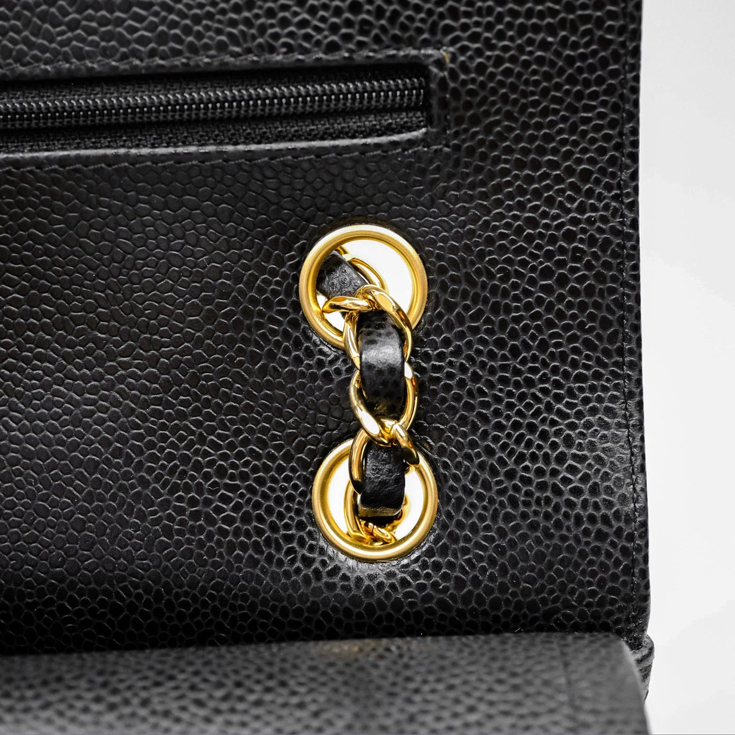 Chanel Classic M/L Medium Flap Quilted Black Caviar Gold Hardware