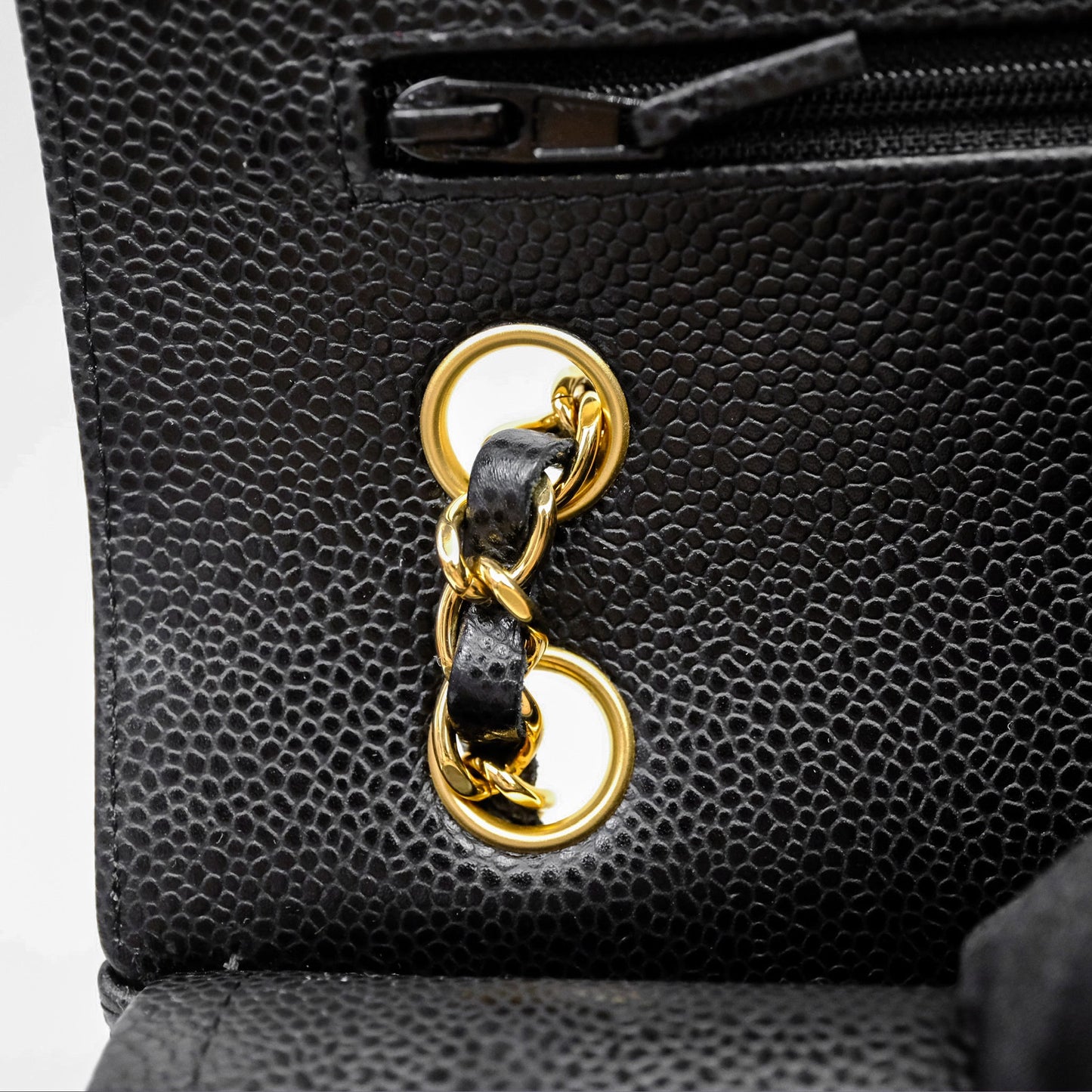 Chanel Classic M/L Medium Flap Quilted Black Caviar Gold Hardware