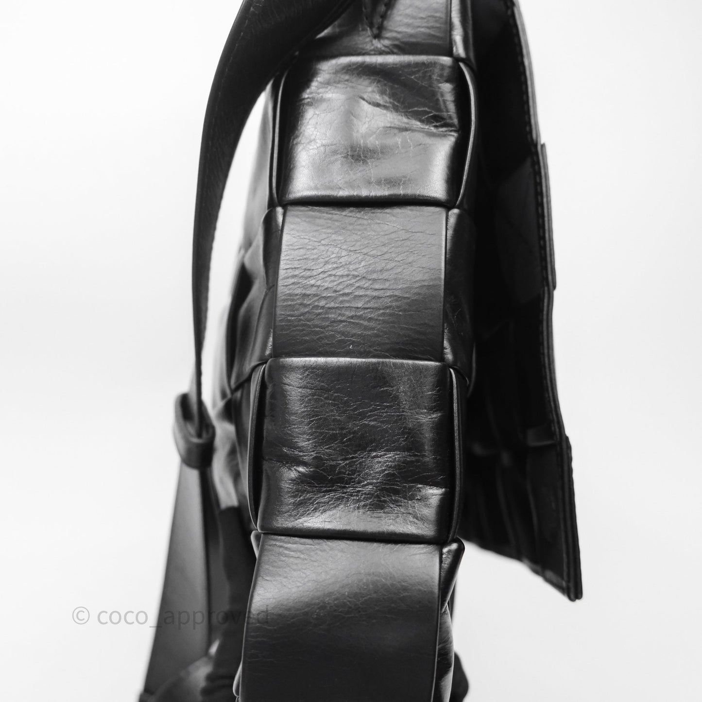 Bottega Veneta Maxi Paper Cassette Bag Calfskin Intrecciato Black