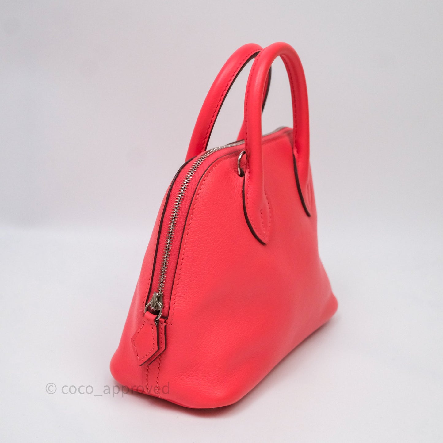 Hermès Bolide Mini 1923 Rose Texas 0E/ Cuivre 6C Evercolor Palladium Hardware