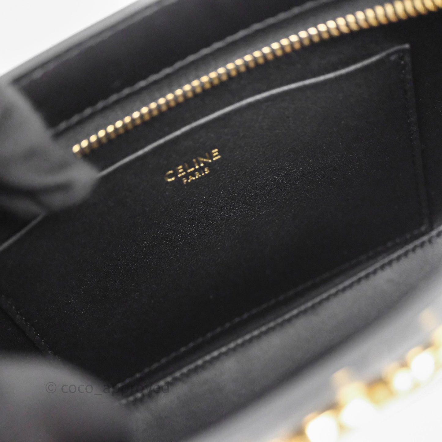Celine Medium Tilly Bag in Shiny Calfskin Black