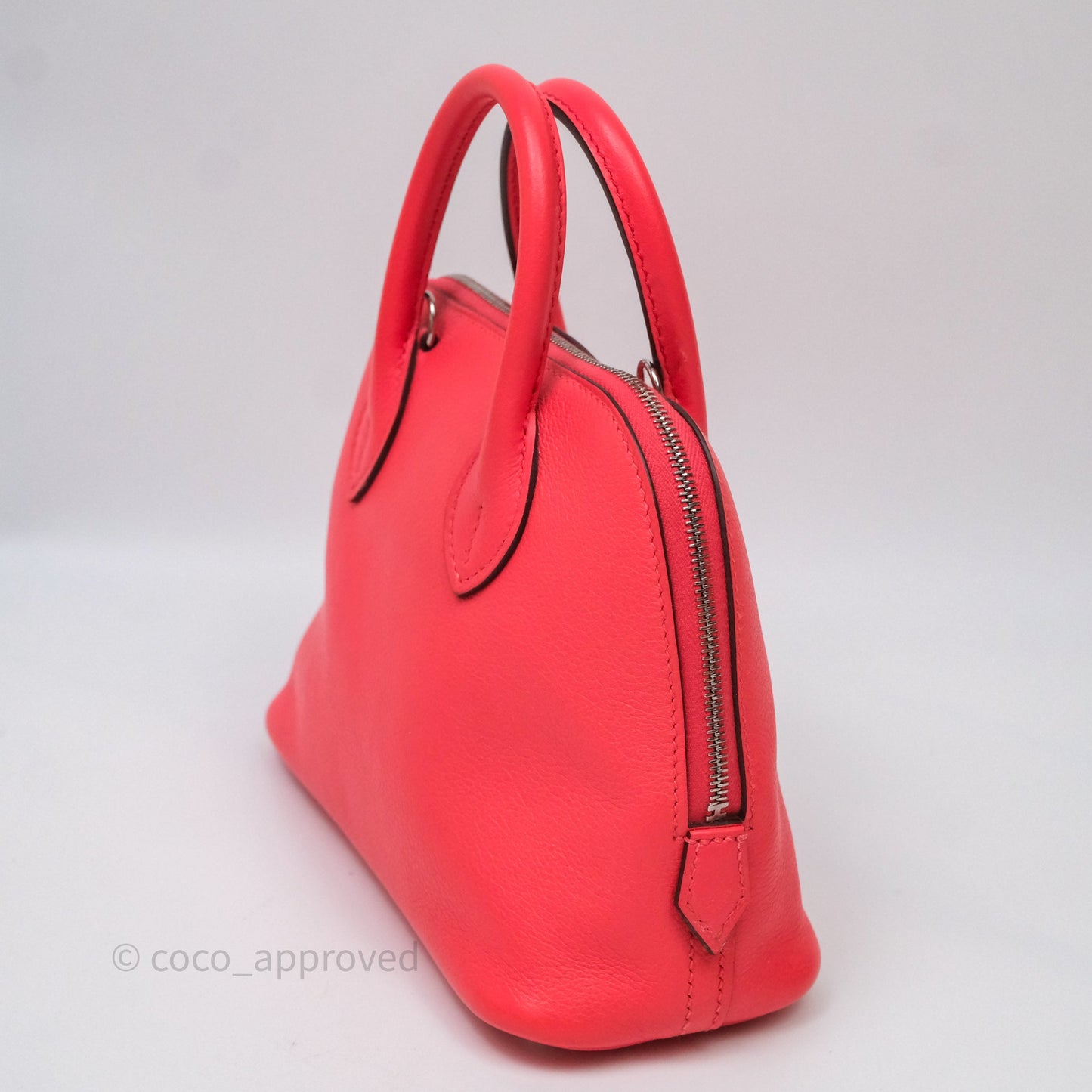 Hermès Bolide Mini 1923 Rose Texas 0E/ Cuivre 6C Evercolor Palladium Hardware