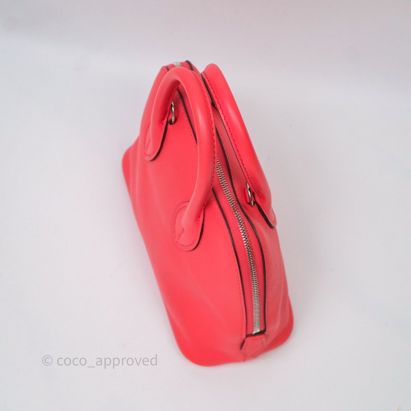 Hermès Bolide Mini 1923 Rose Texas 0E/ Cuivre 6C Evercolor Palladium Hardware