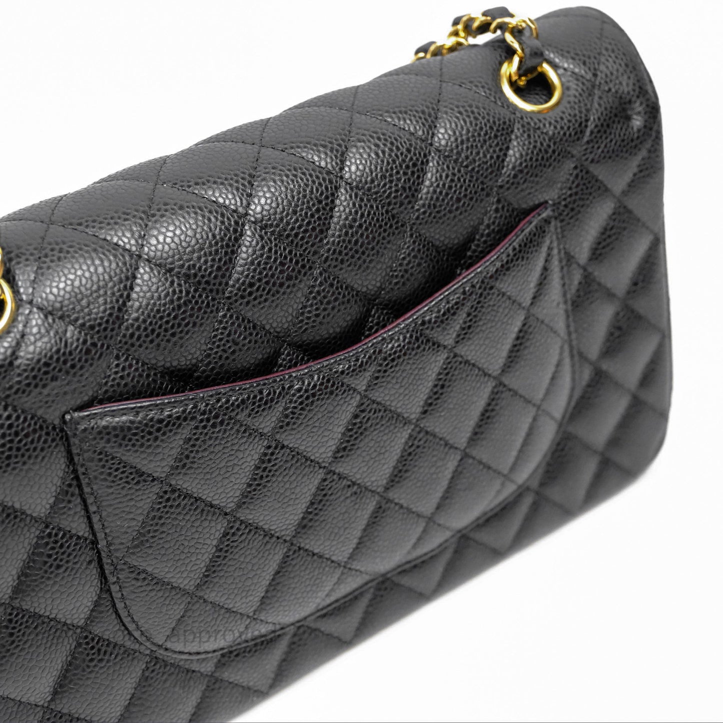 Chanel Classic M/L Medium Flap Quilted Black Caviar Gold Hardware