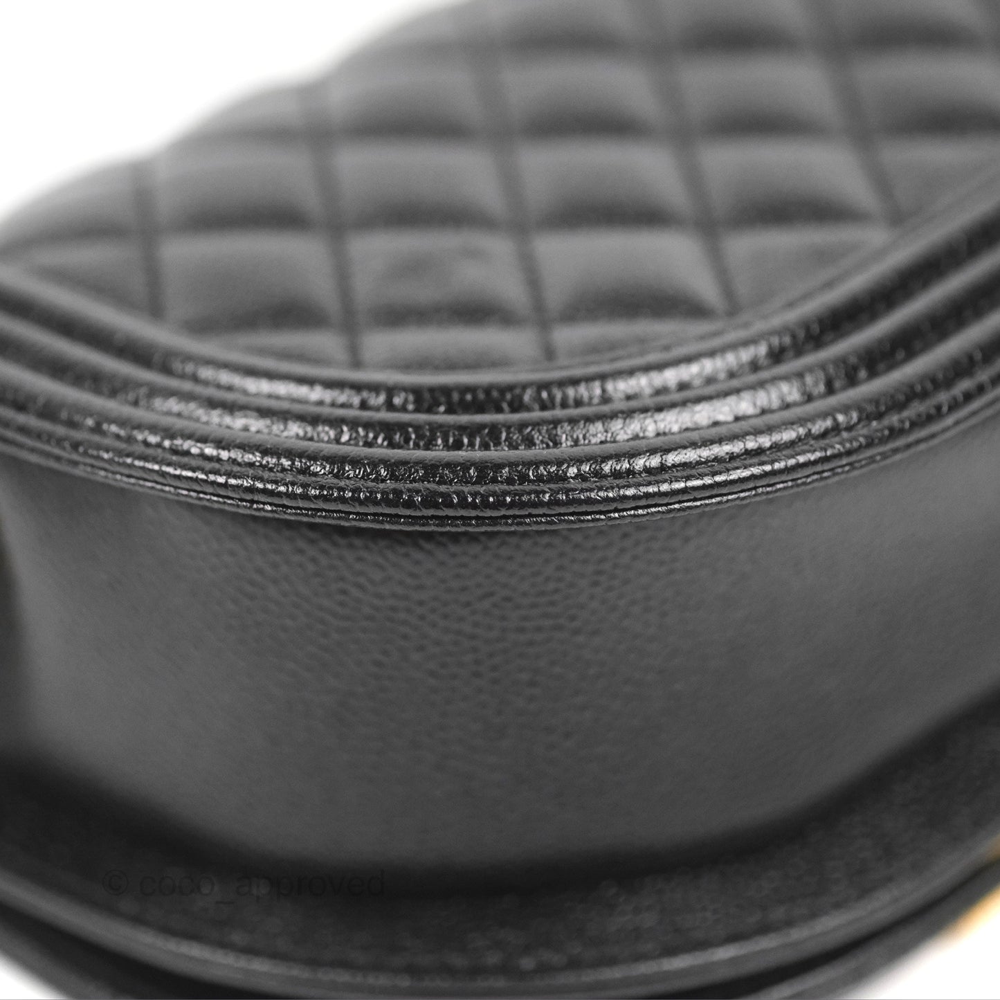 Chanel Boy Messenger Bag Black Caviar Aged Gold Hardware