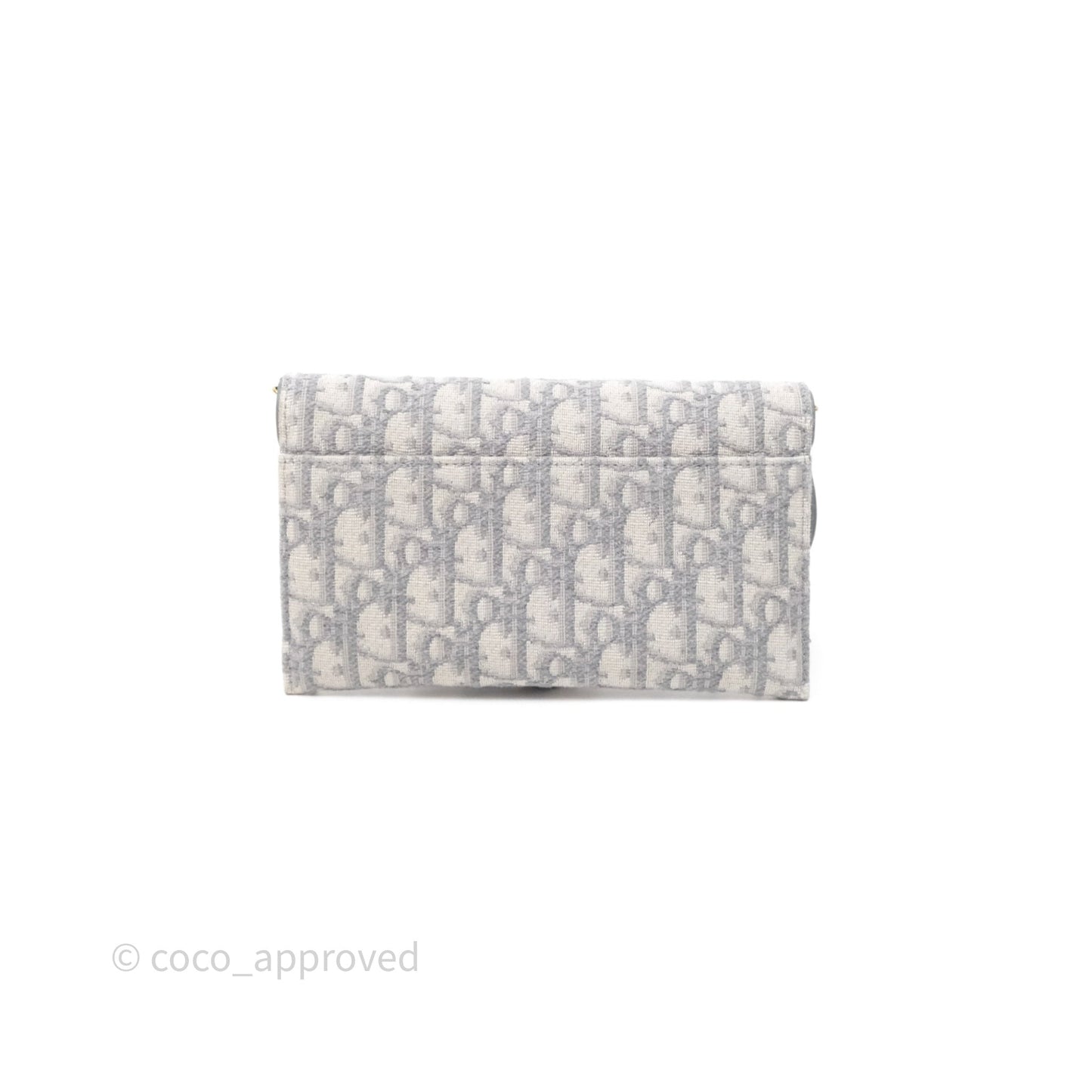 Christian Dior Saddle Chain Pouch Gray Oblique Jacquard