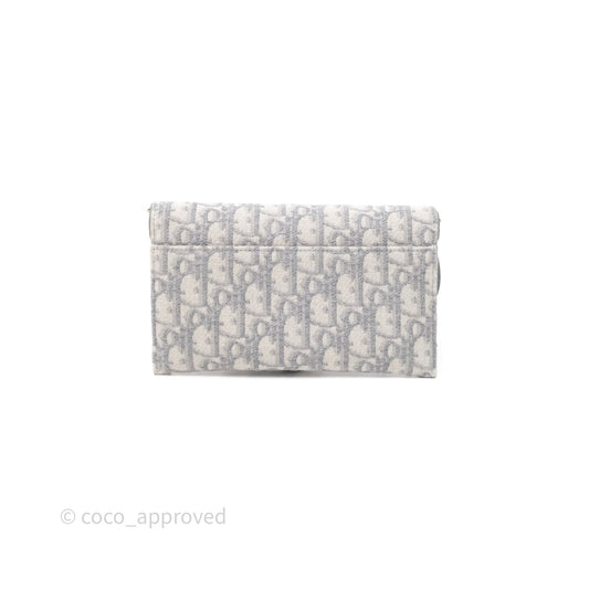 Christian Dior Saddle Chain Pouch Gray Oblique Jacquard
