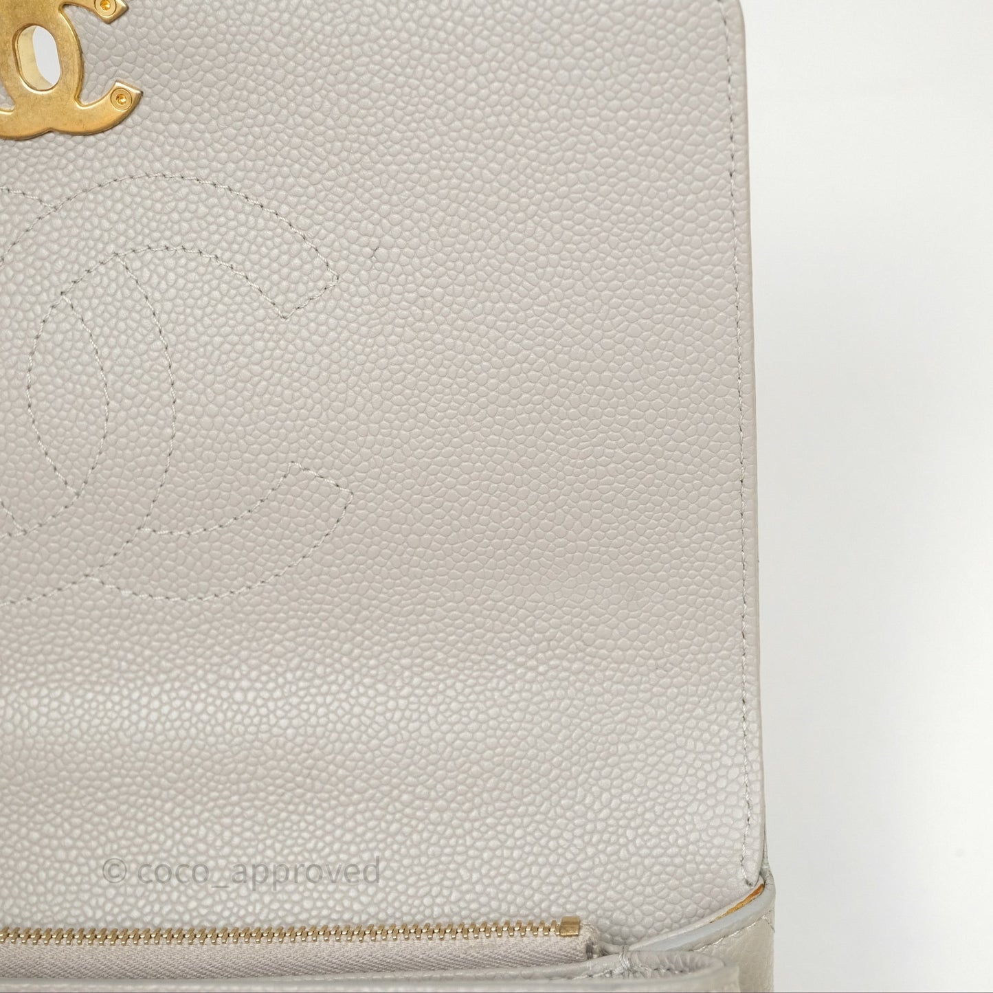 Chanel Chic Affinity Small Grained Calfskin Grey Gold Hardware