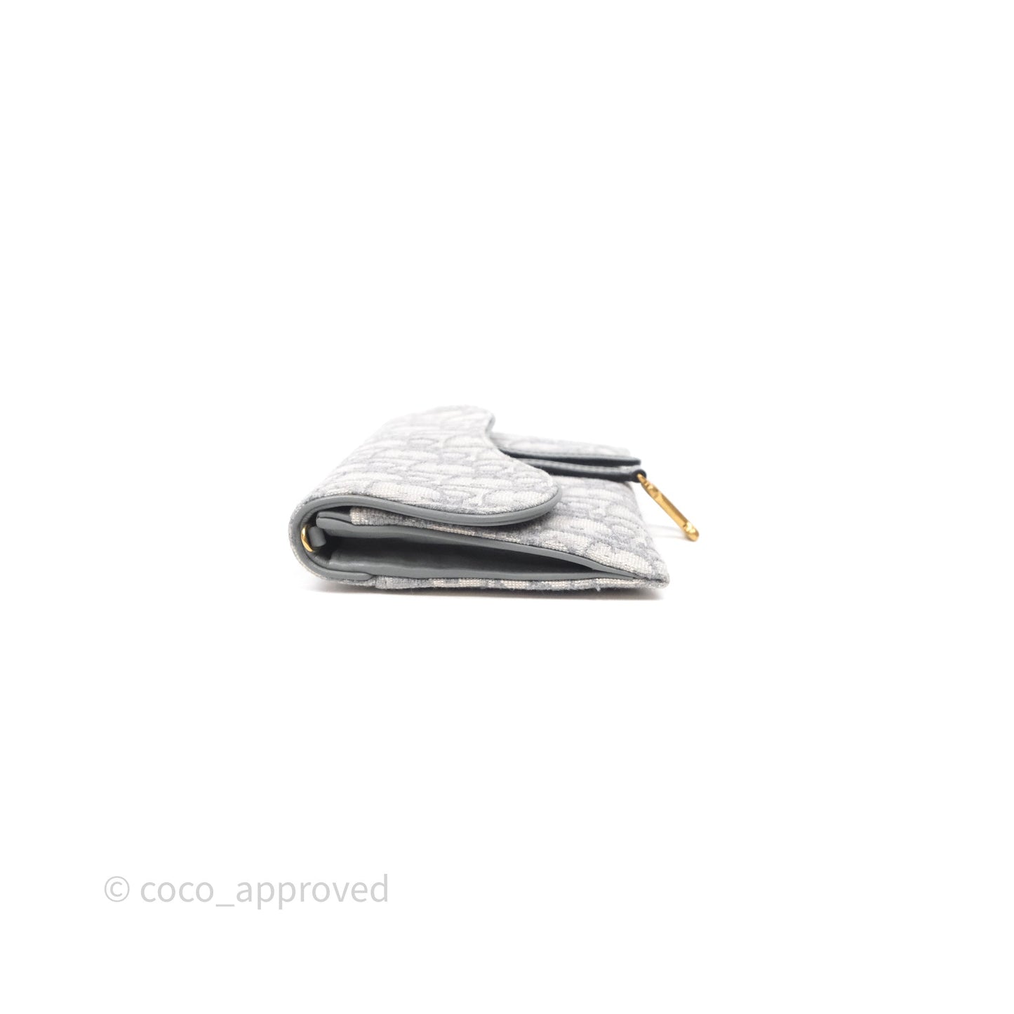 Christian Dior Saddle Chain Pouch Gray Oblique Jacquard