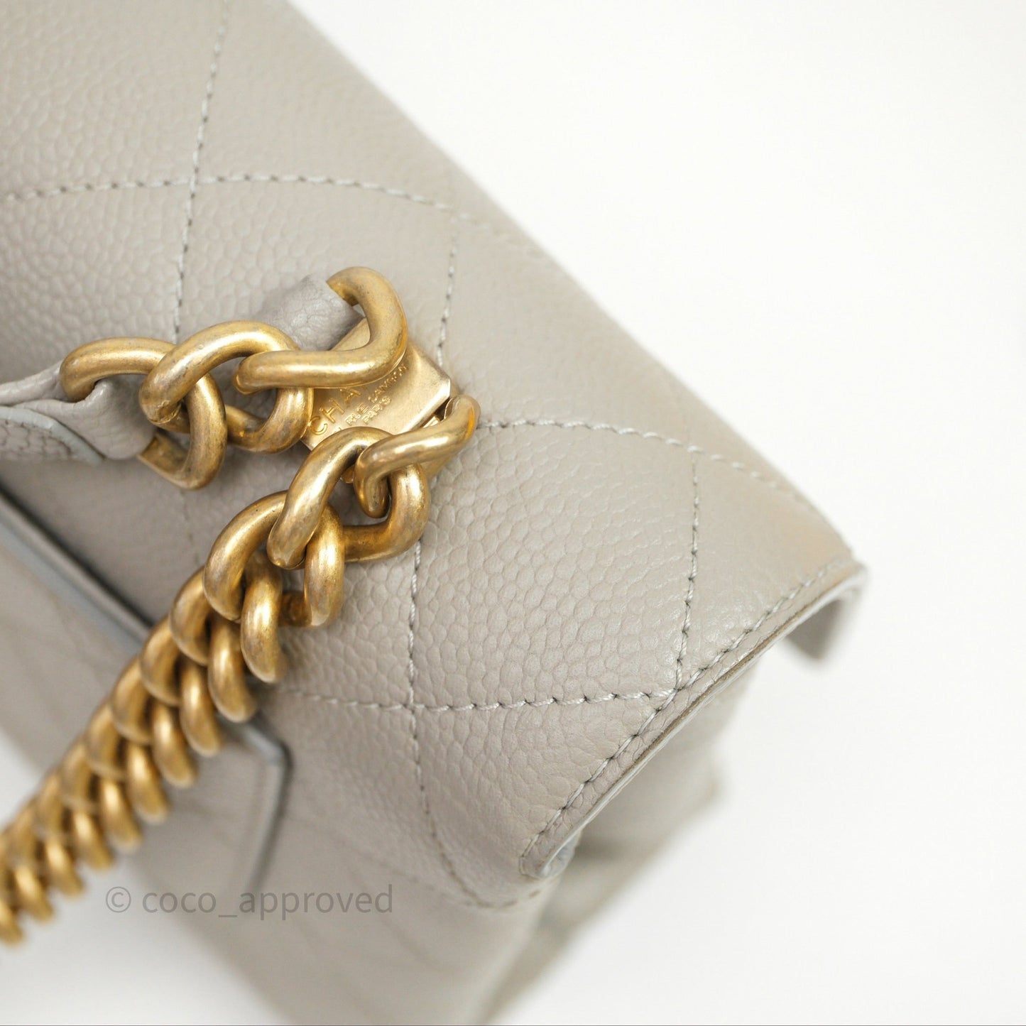 Chanel Chic Affinity Small Grained Calfskin Grey Gold Hardware