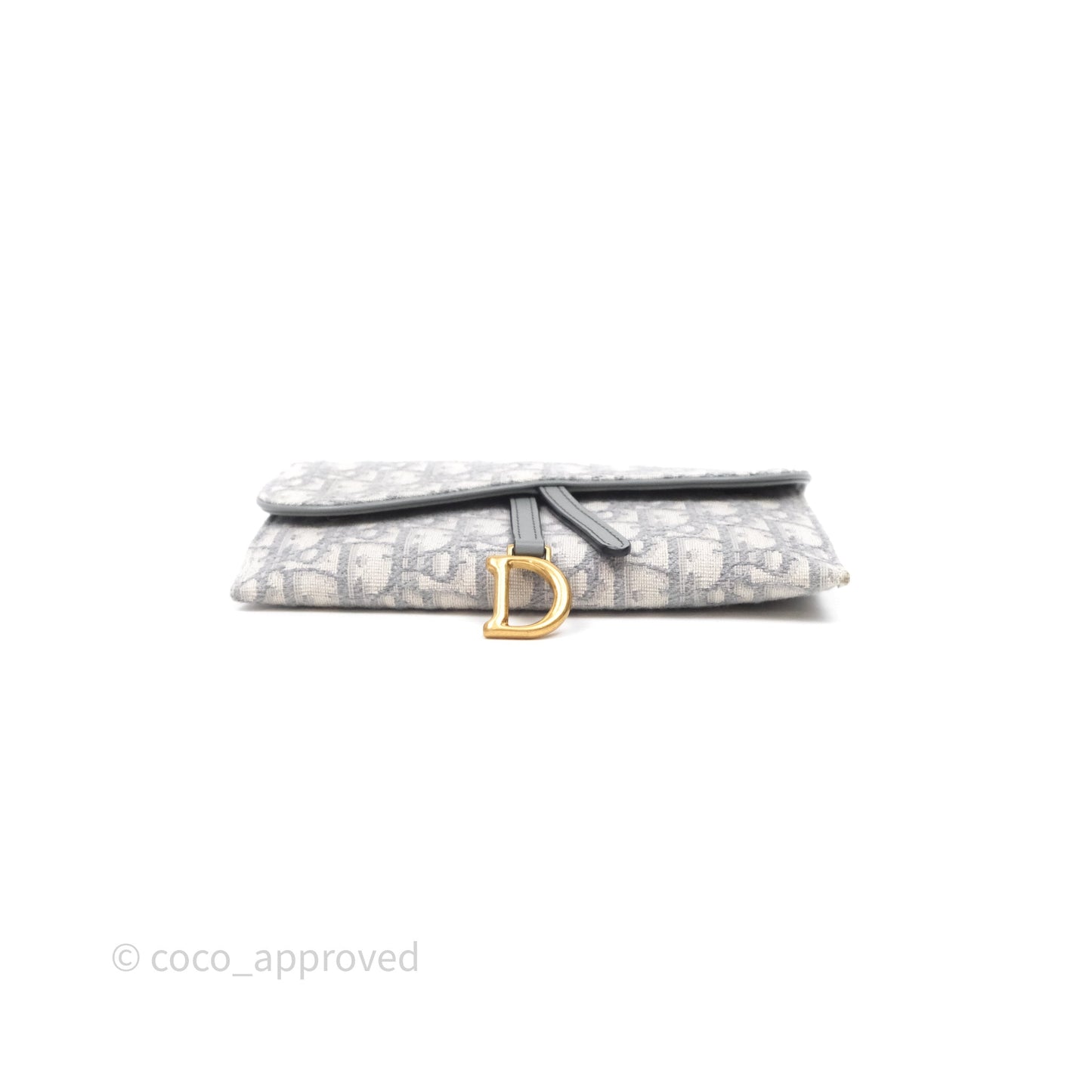 Christian Dior Saddle Chain Pouch Gray Oblique Jacquard