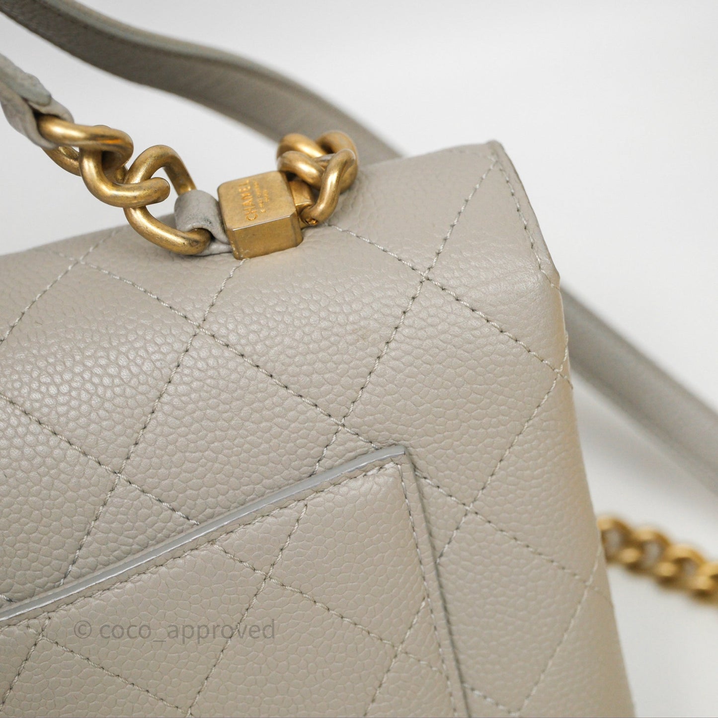 Chanel Chic Affinity Small Grained Calfskin Grey Gold Hardware