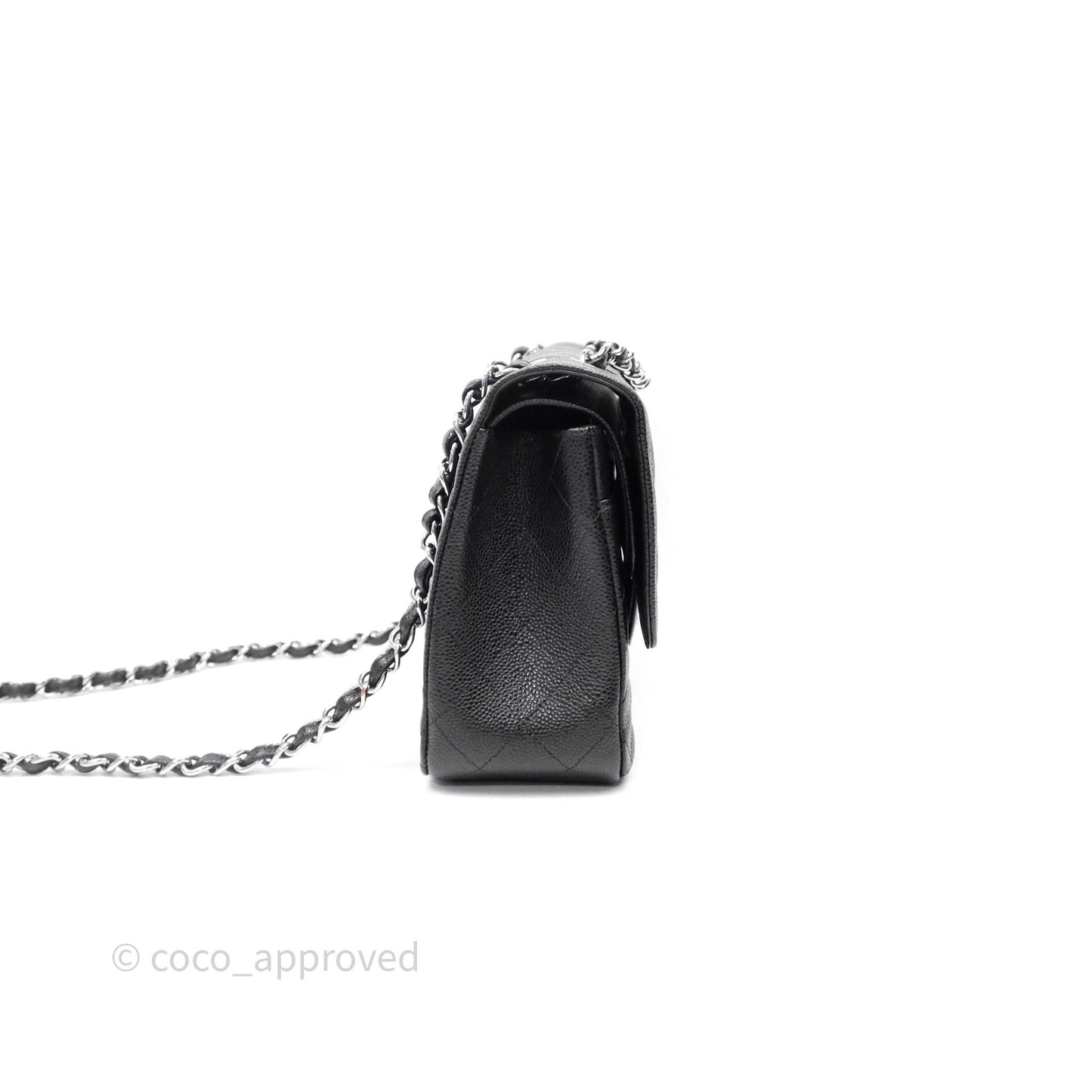 Chanel Jumbo Double Flap Black Caviar Silver Hardware⁣⁣