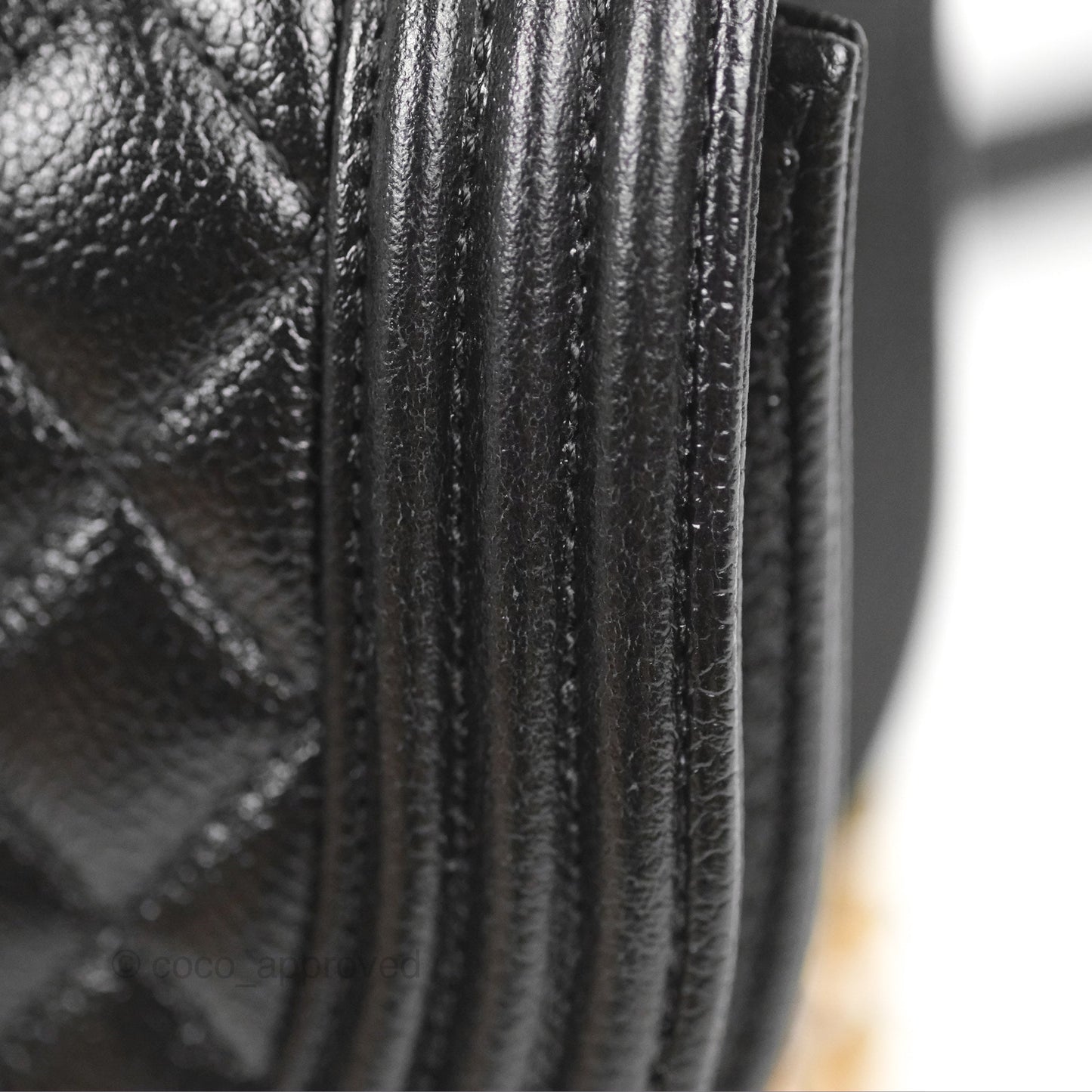 Chanel Boy Messenger Bag Black Caviar Aged Gold Hardware