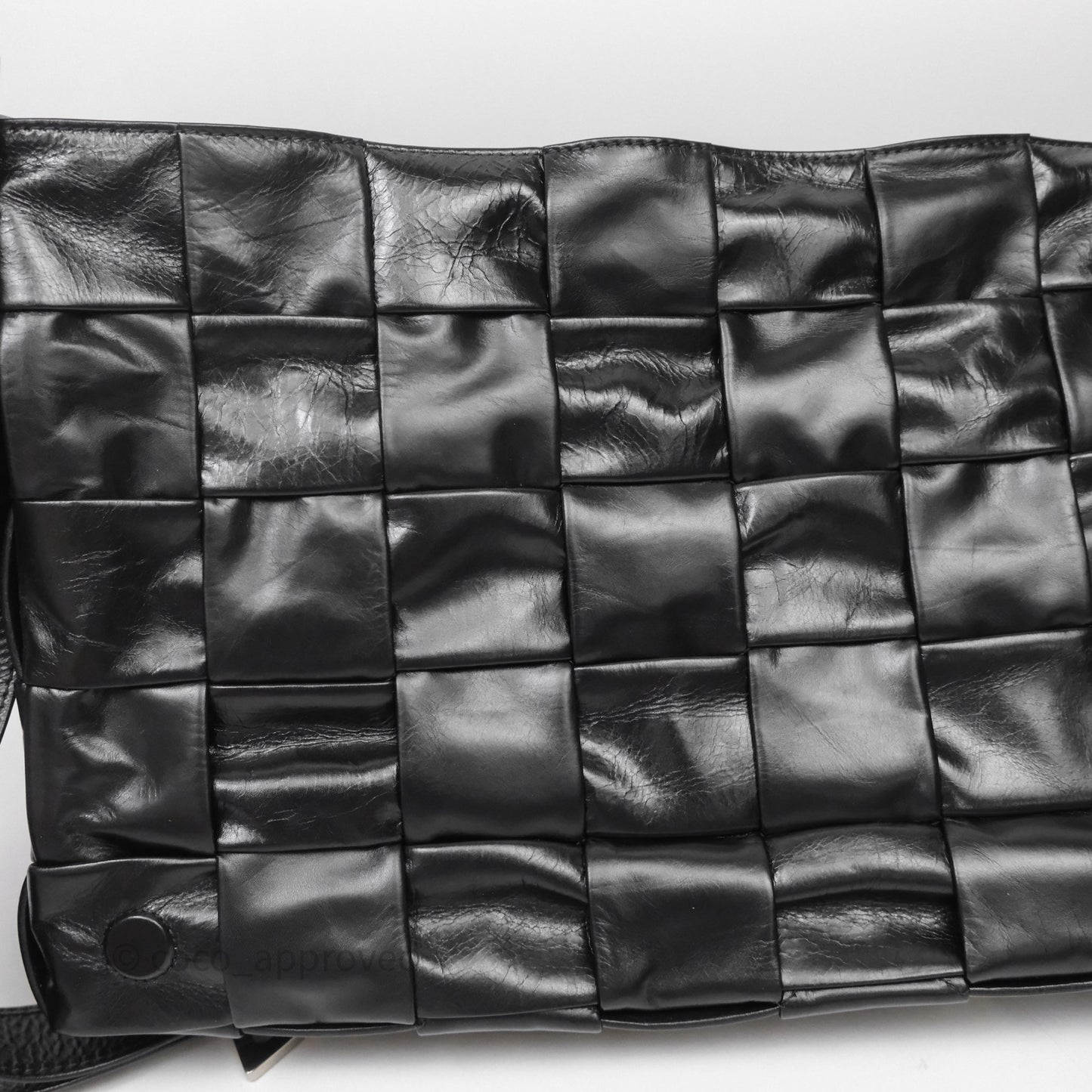 Bottega Veneta Maxi Paper Cassette Bag Calfskin Intrecciato Black