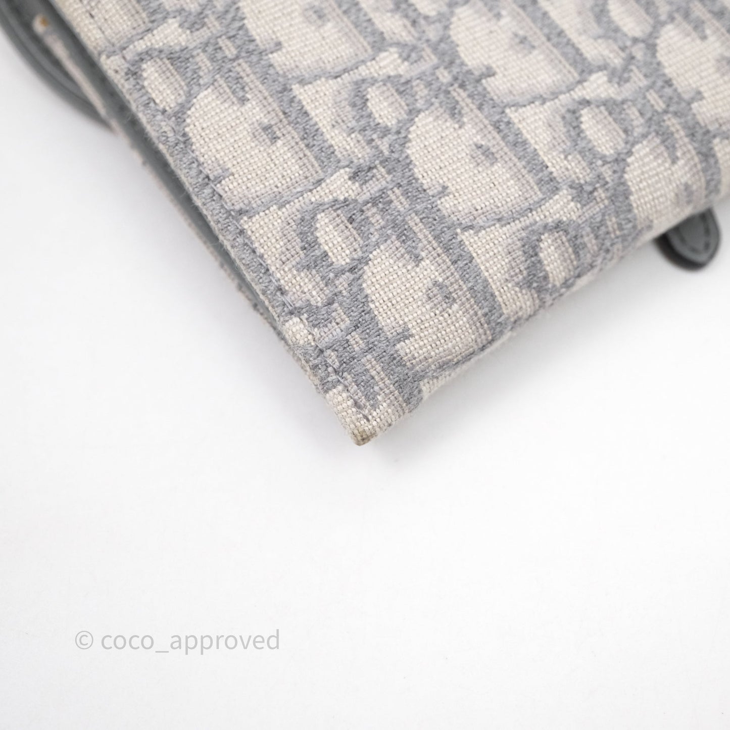 Christian Dior Saddle Chain Pouch Gray Oblique Jacquard