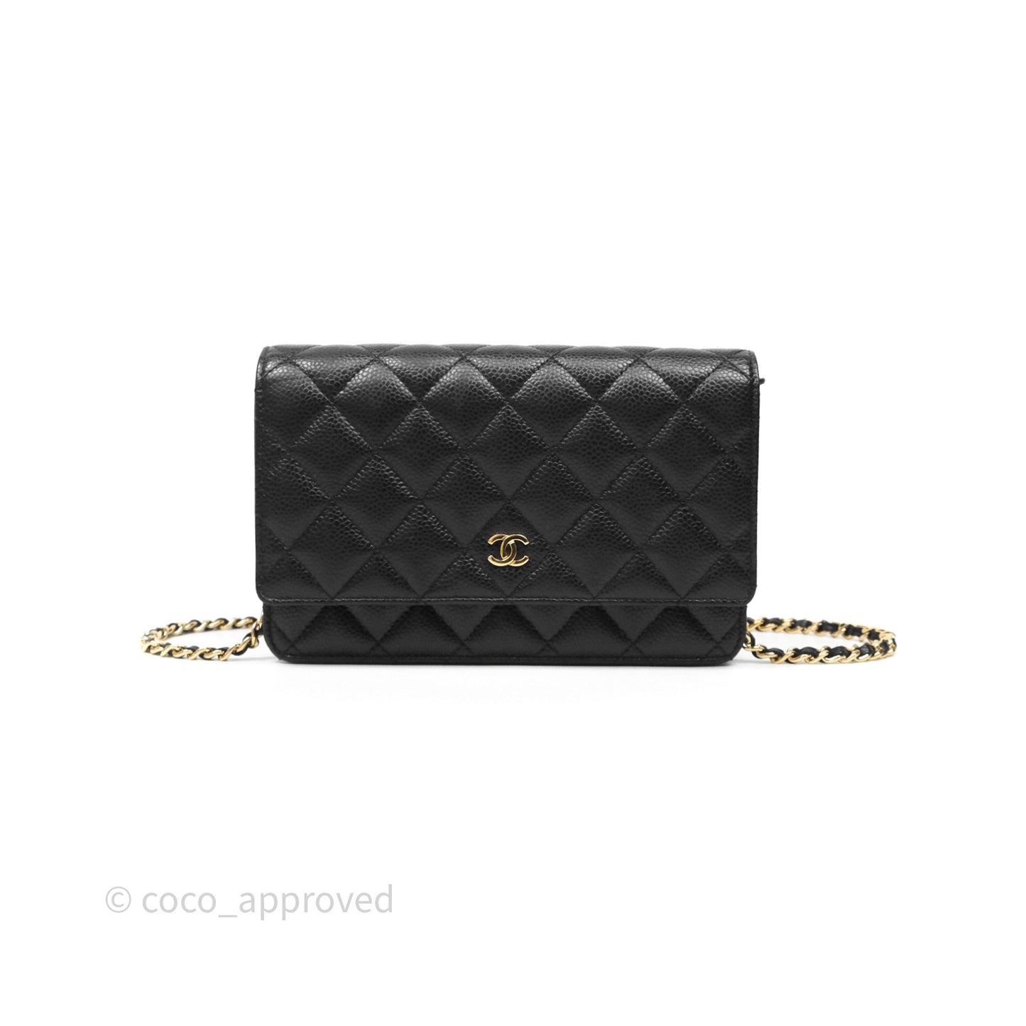 Chanel Quilted WOC Black Caviar Gold Hardware