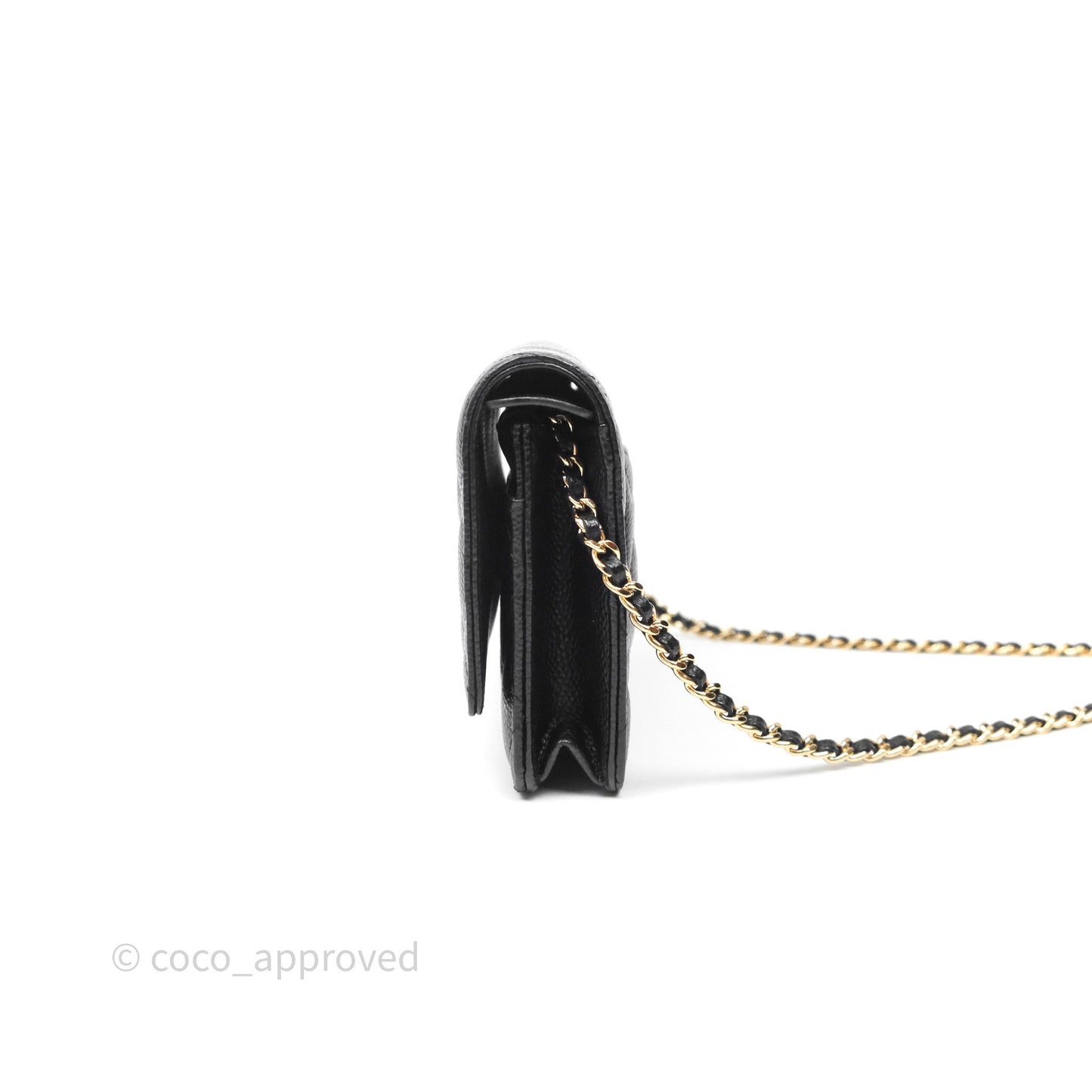 Chanel Quilted WOC Black Caviar Gold Hardware