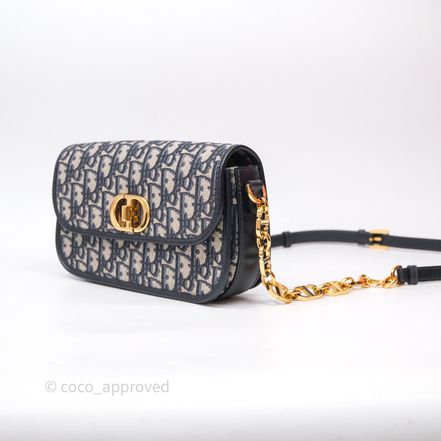Christian Dior 30 Montaigne Avenue Bag Blue Dior Oblique Jacquard