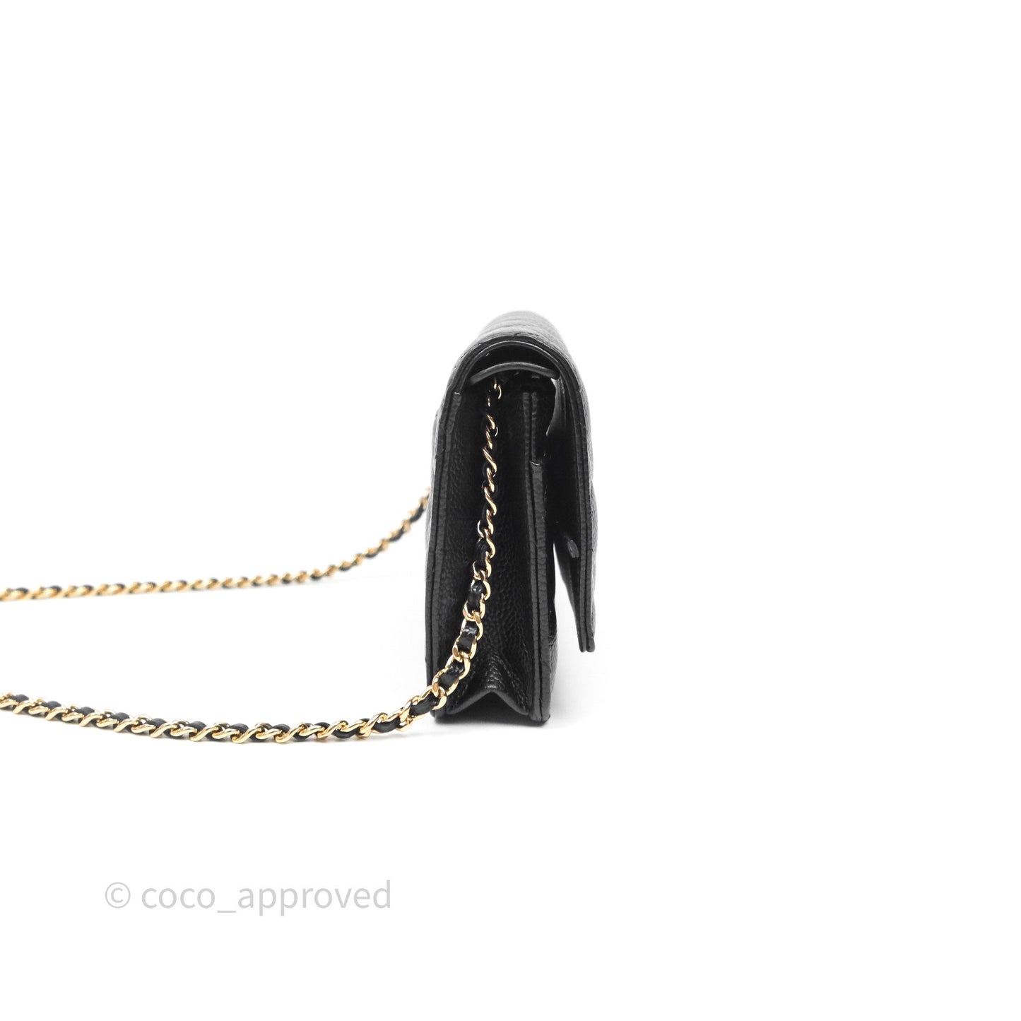 Chanel Quilted WOC Black Caviar Gold Hardware