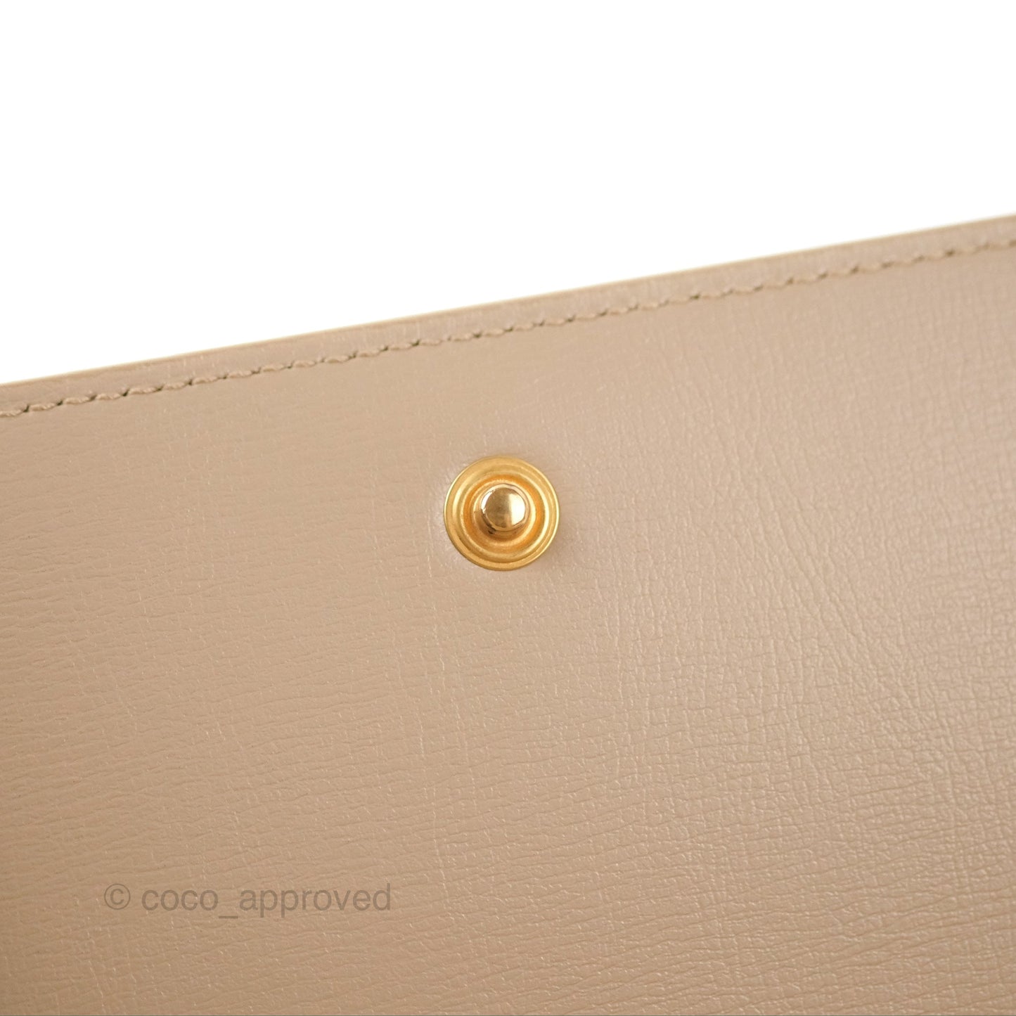 Saint Laurent Cassandre Phone Holder with Strap Smooth Calfskin Dark Beige
