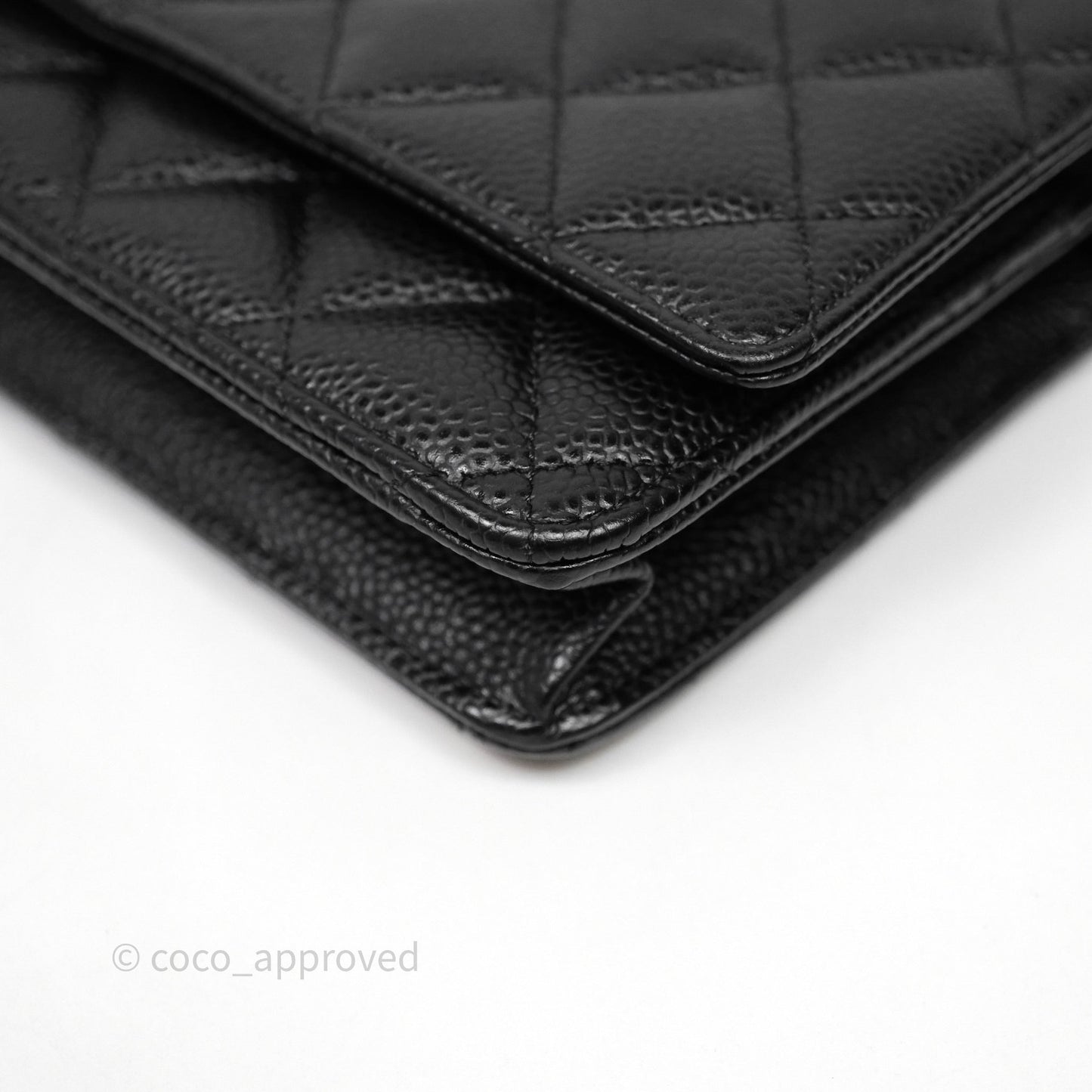 Chanel Quilted WOC Black Caviar Gold Hardware