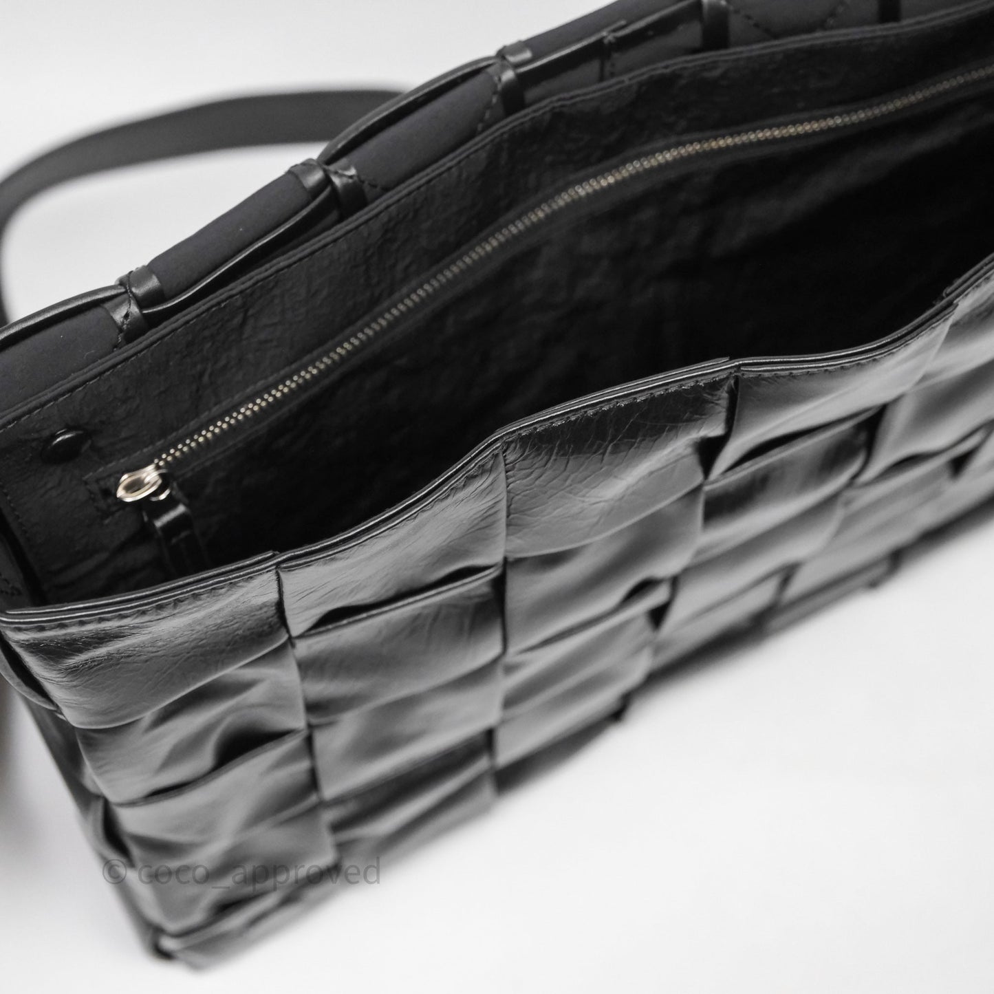 Bottega Veneta Maxi Paper Cassette Bag Calfskin Intrecciato Black