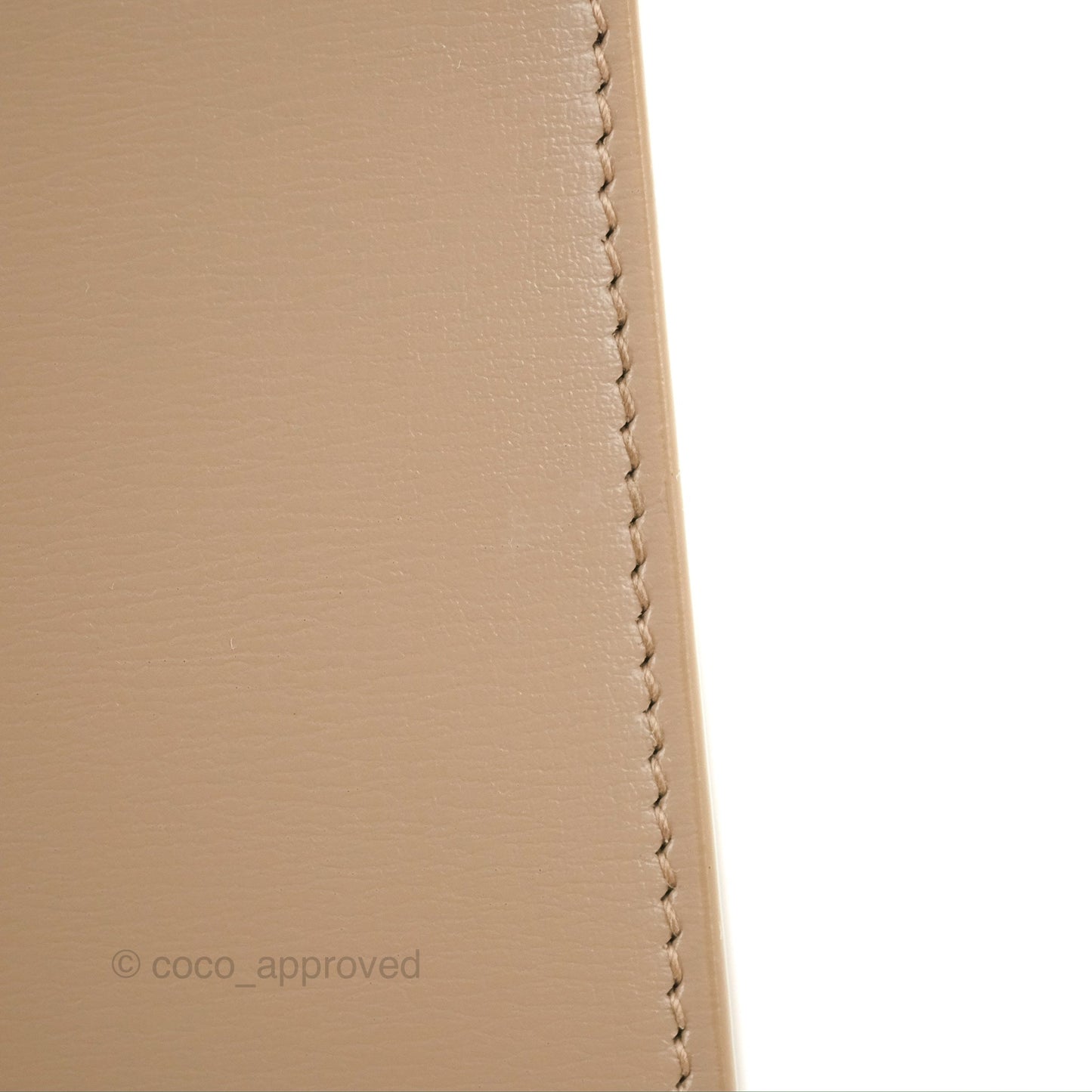 Saint Laurent Cassandre Phone Holder with Strap Smooth Calfskin Dark Beige