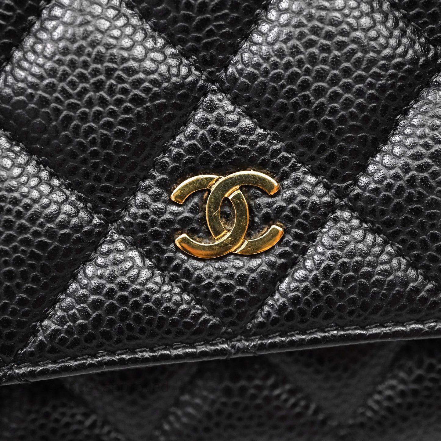 Chanel Quilted WOC Black Caviar Gold Hardware