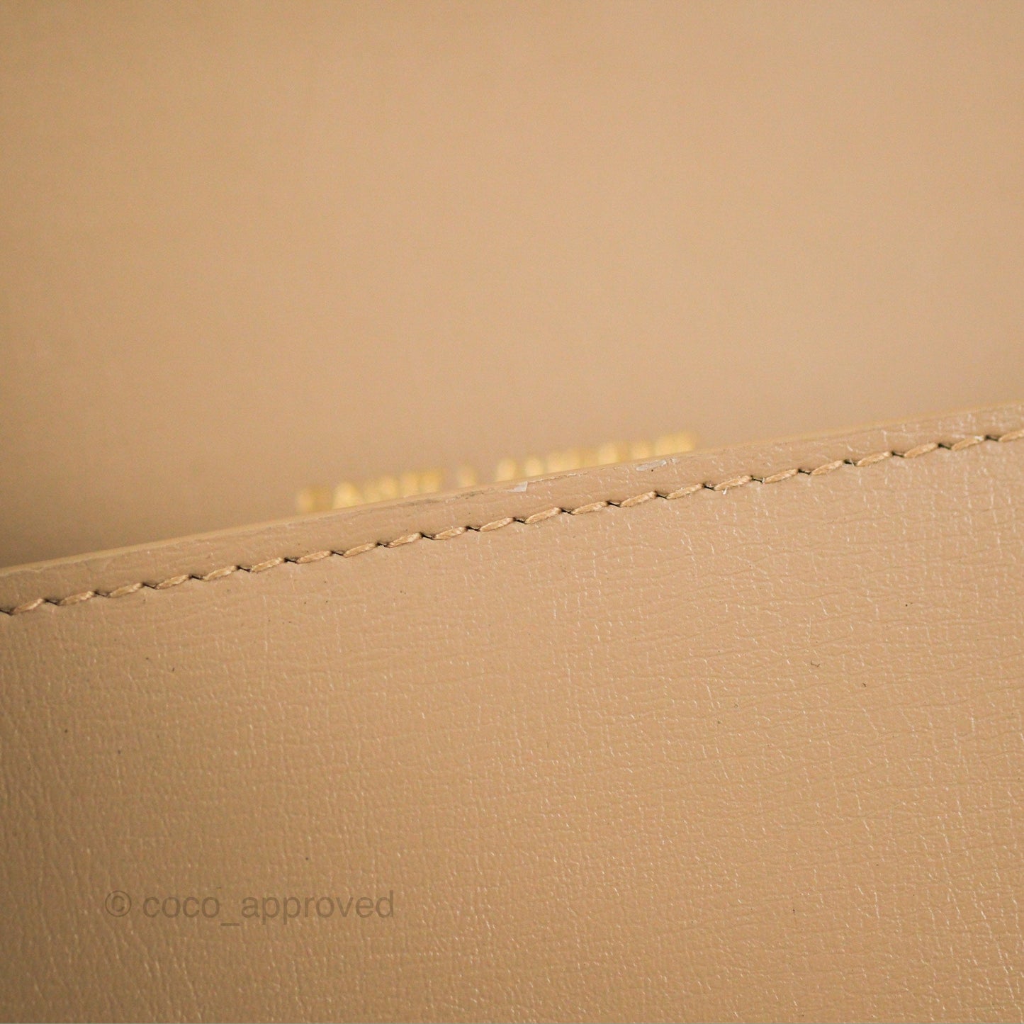 Saint Laurent Cassandre Phone Holder with Strap Smooth Calfskin Dark Beige