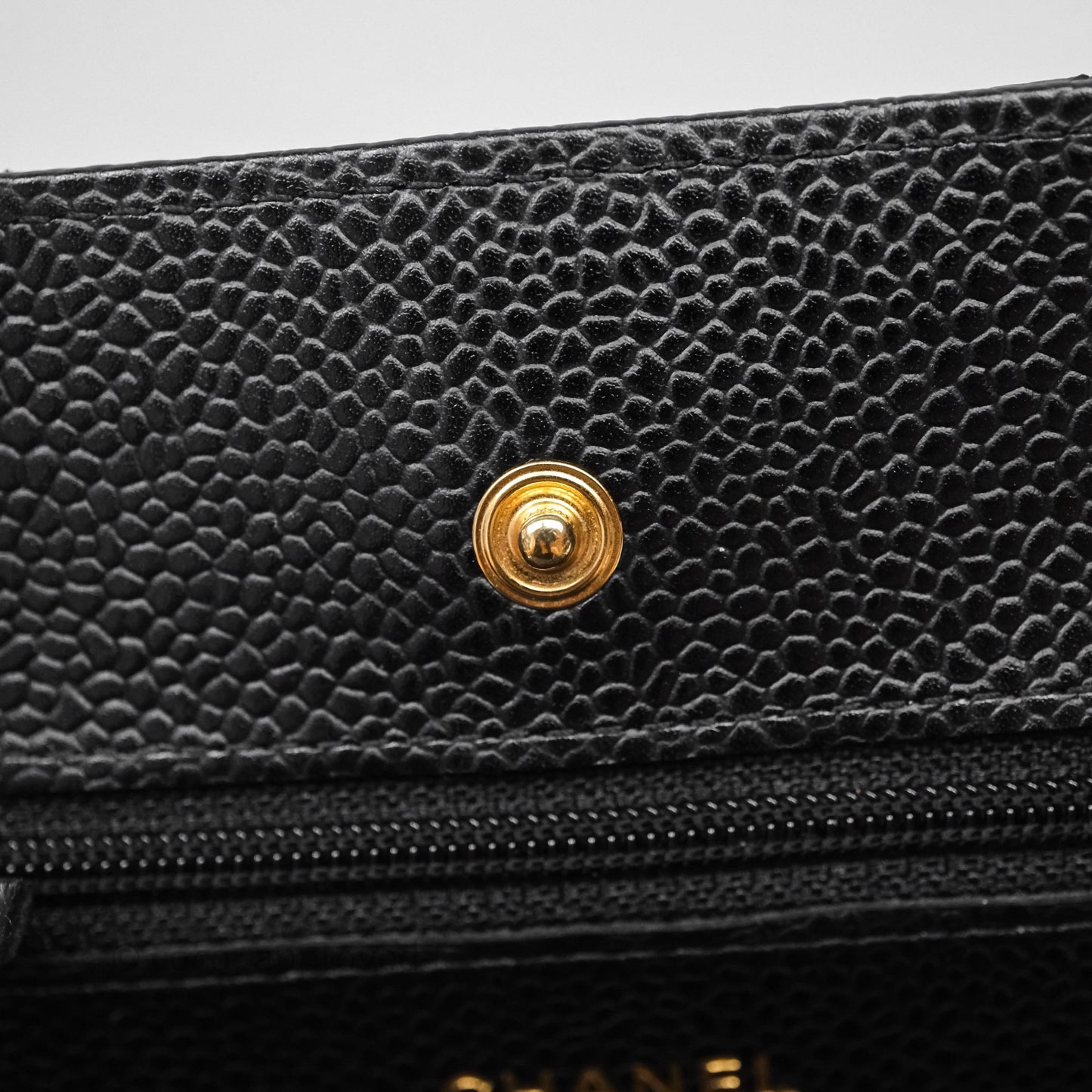 Chanel Quilted WOC Black Caviar Gold Hardware