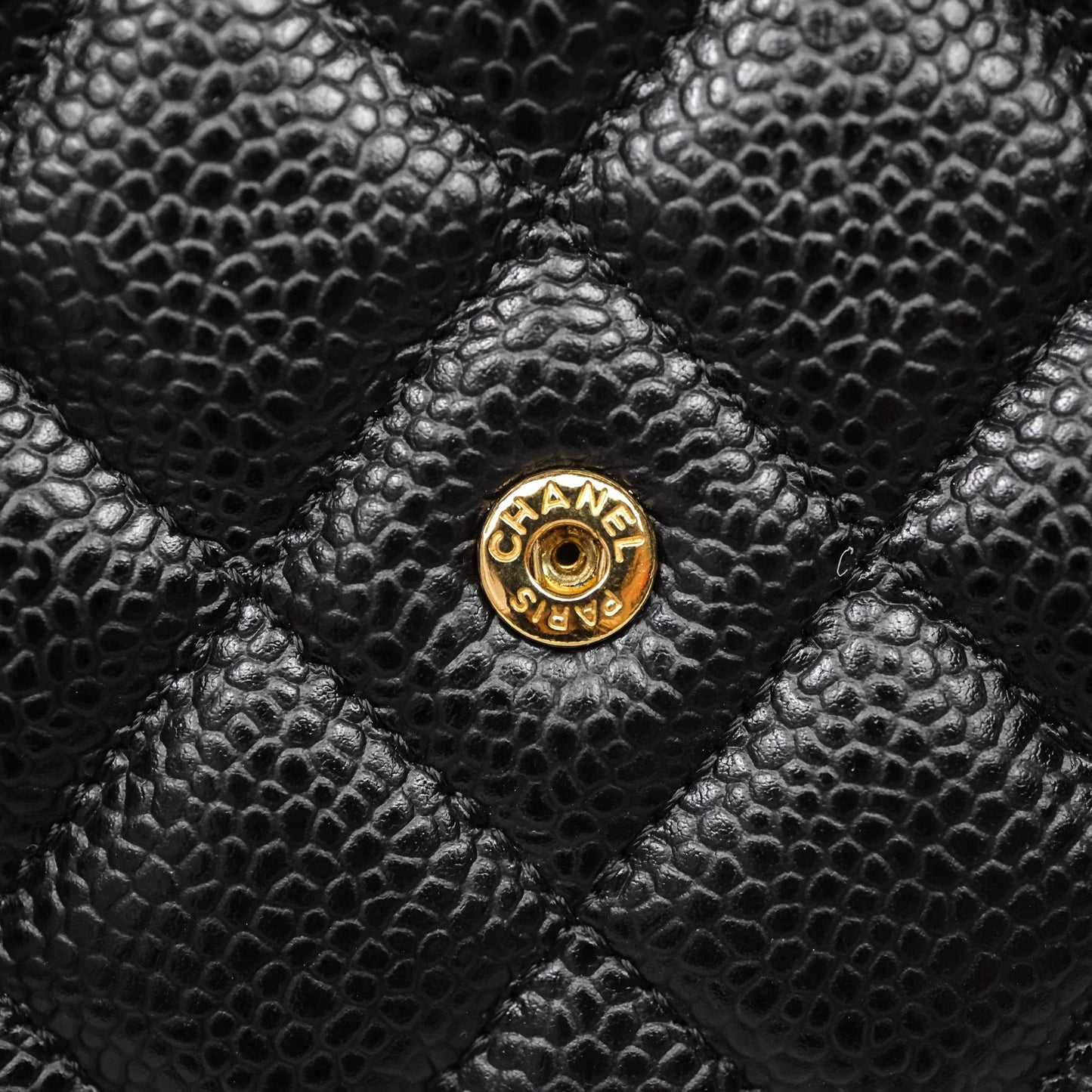 Chanel Quilted WOC Black Caviar Gold Hardware