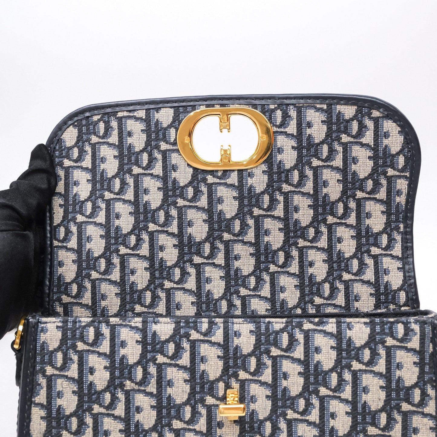 Christian Dior 30 Montaigne Avenue Bag Blue Dior Oblique Jacquard