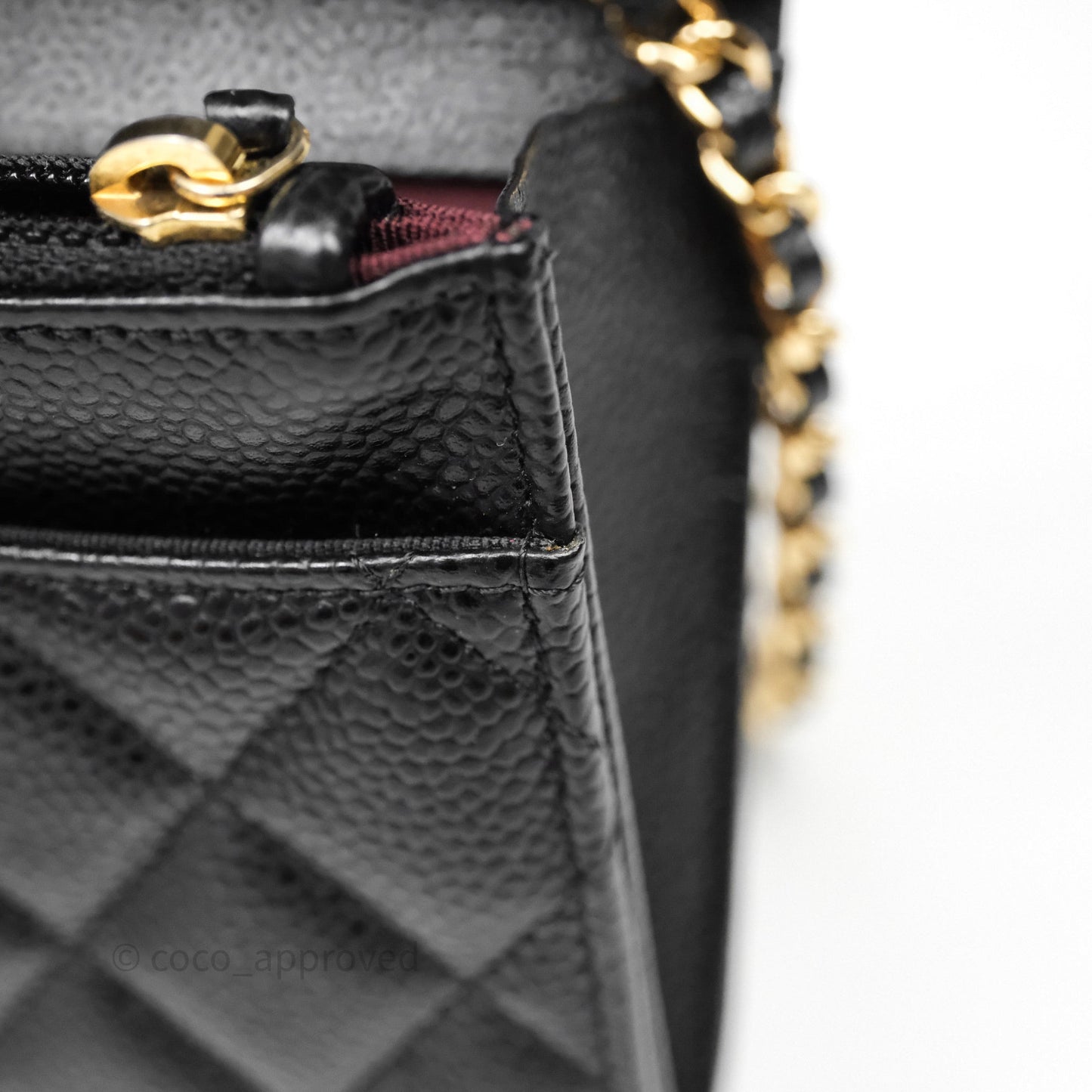 Chanel Quilted WOC Black Caviar Gold Hardware